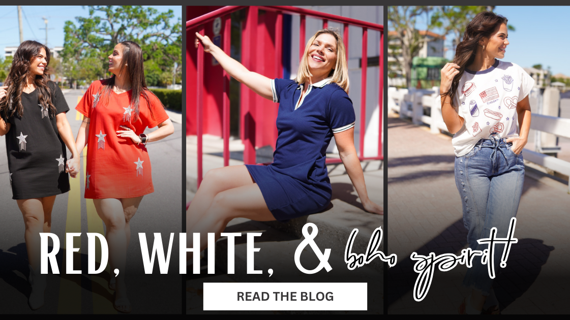 Red, White, & Boho Spirit | Heathered Boho Boutique | Palmetto, FL