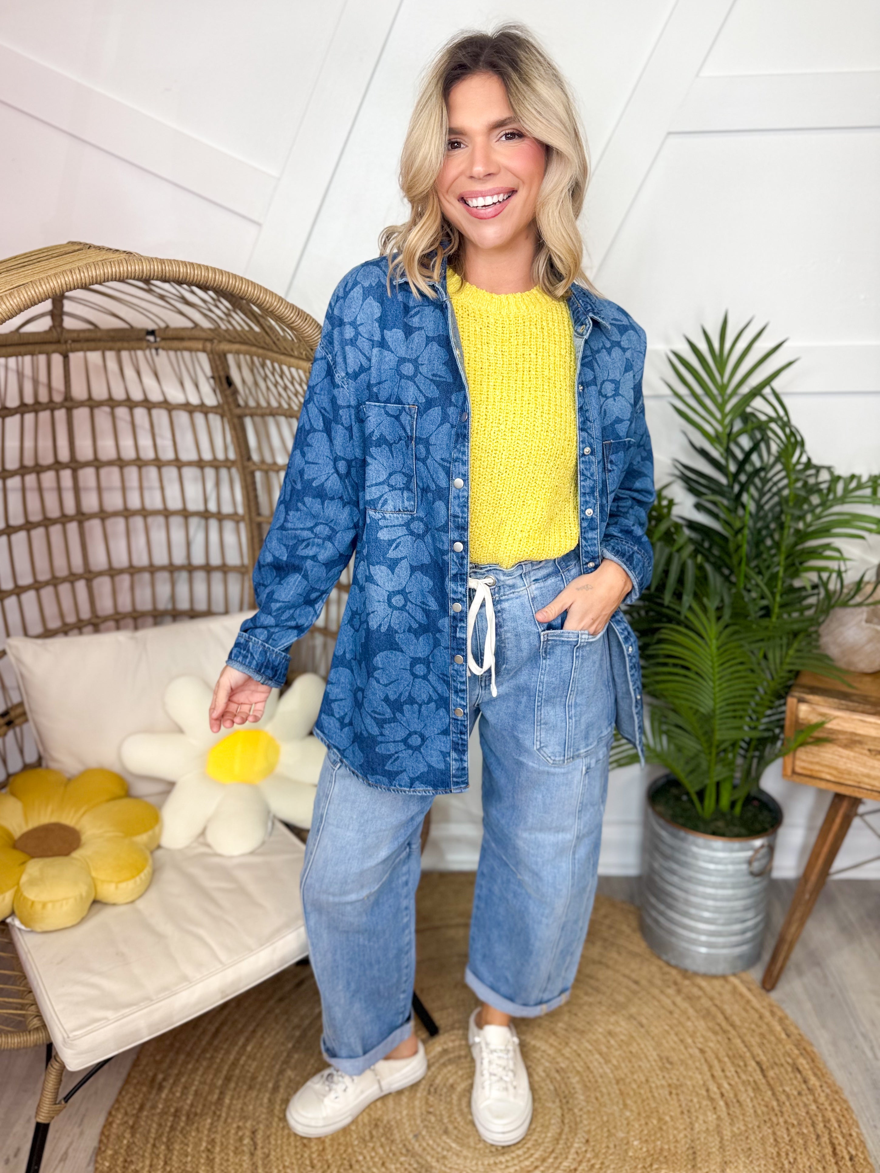 Wildflower Shacket by Risen-200 Jackets/Shackets-Risen Jeans-Heathered Boho Boutique, Women's Fashion and Accessories in Palmetto, FL