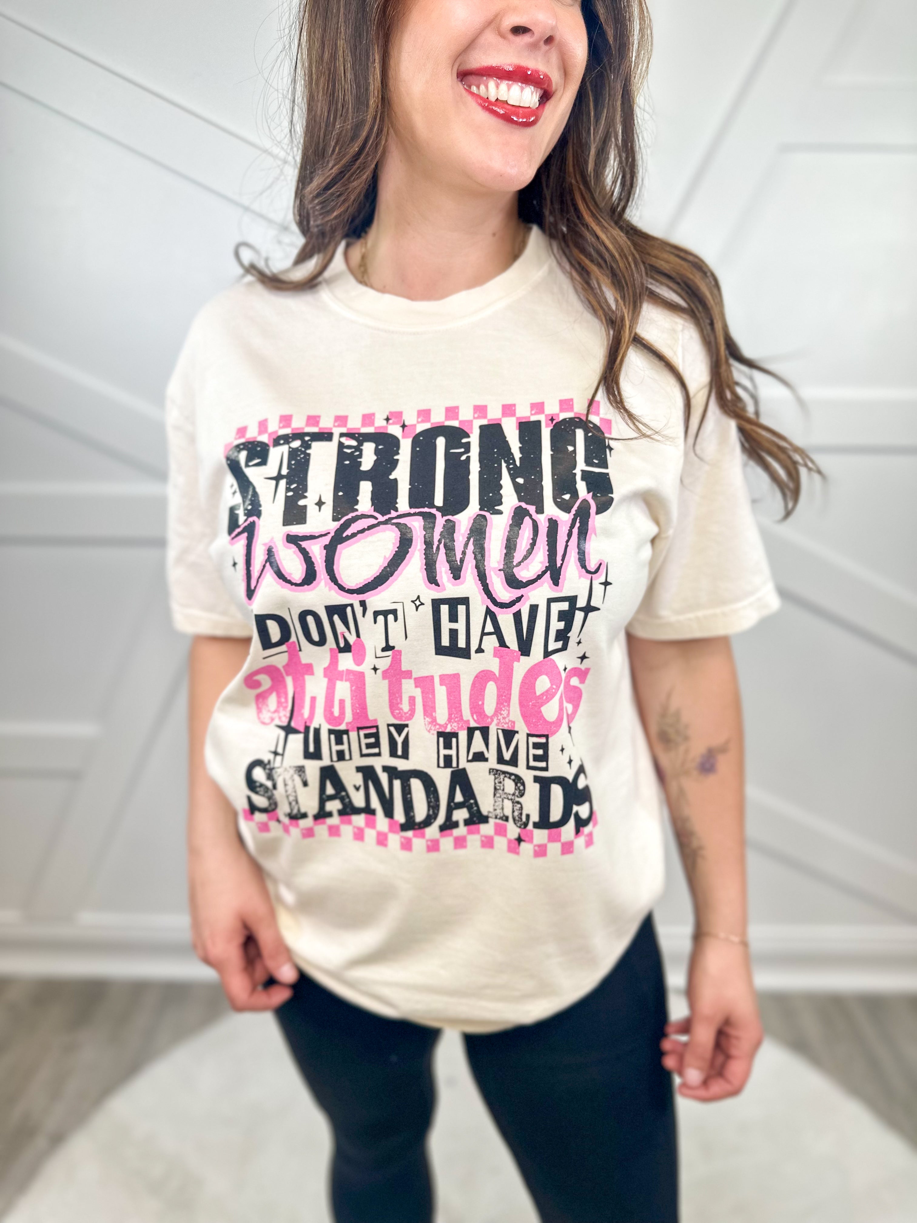 Strong Women Graphic Tee-130 Graphic Tees-Heathered Boho-Heathered Boho Boutique, Women's Fashion and Accessories in Palmetto, FL