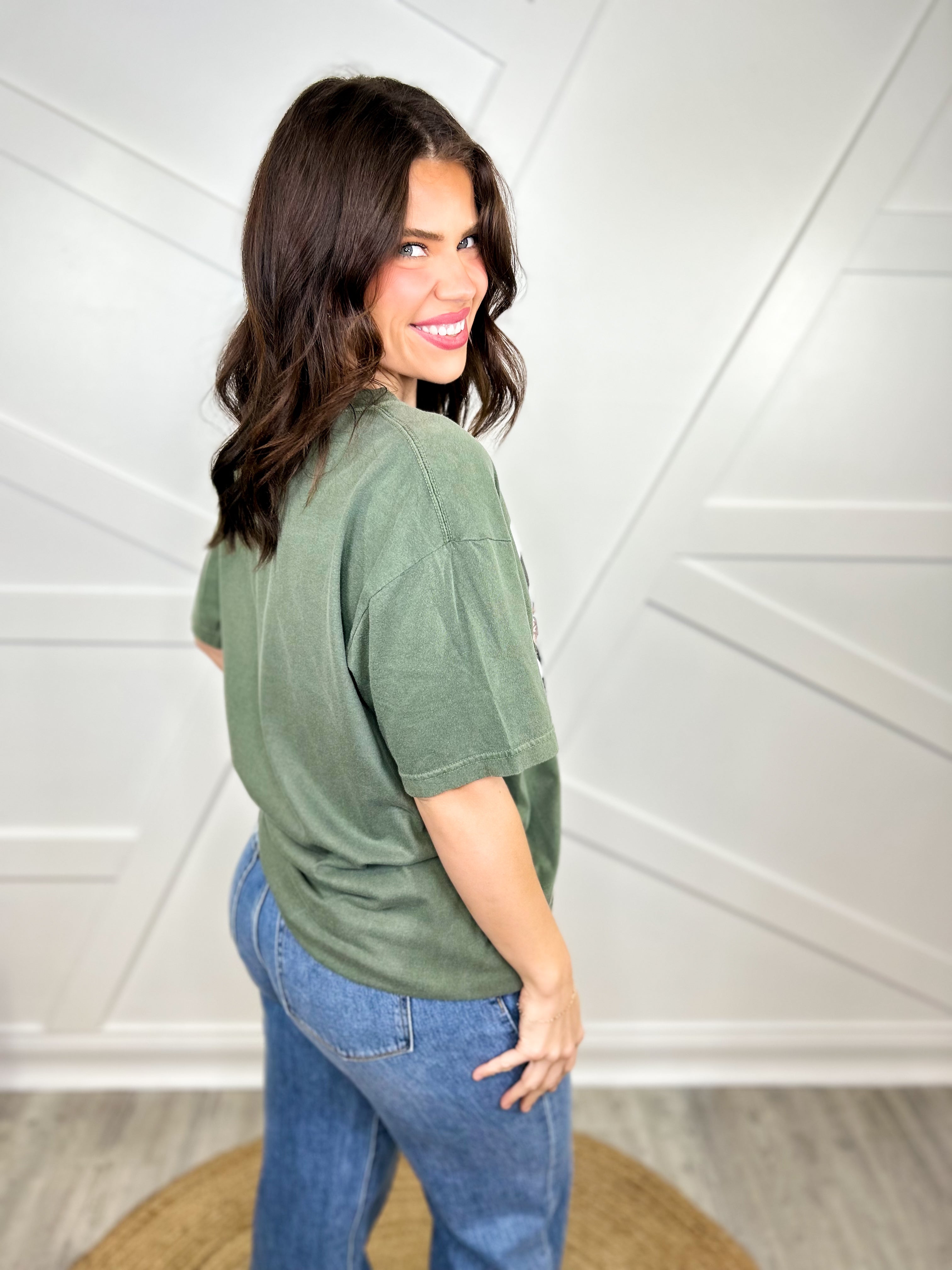 Checkered Camo Smiley Graphic Tee-130 Graphic Tees-Heathered Boho-Heathered Boho Boutique, Women's Fashion and Accessories in Palmetto, FL