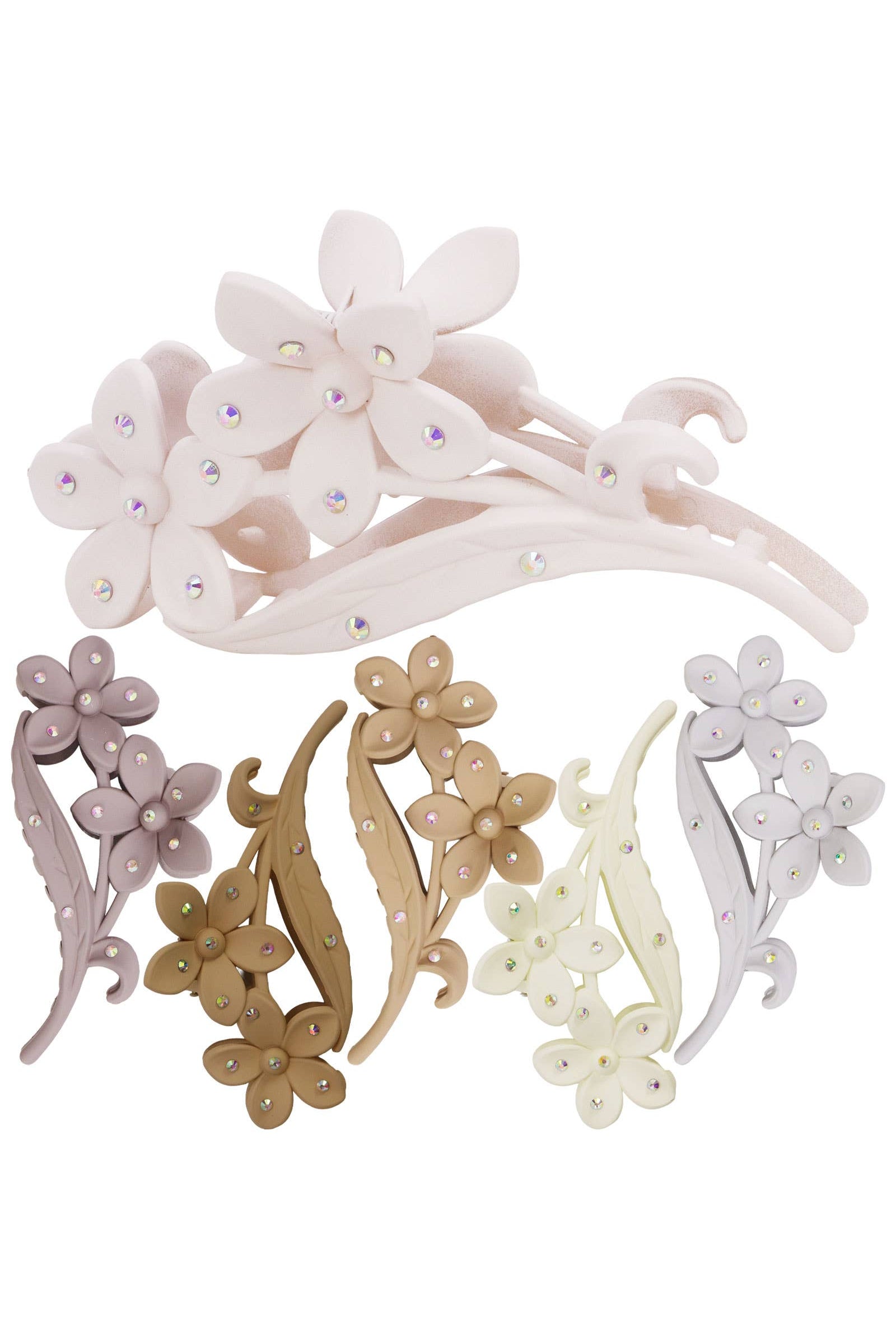 Bling Matte Flower Bouquet Hair Claw-Cap Zone-Heathered Boho Boutique, Women's Fashion and Accessories in Palmetto, FL