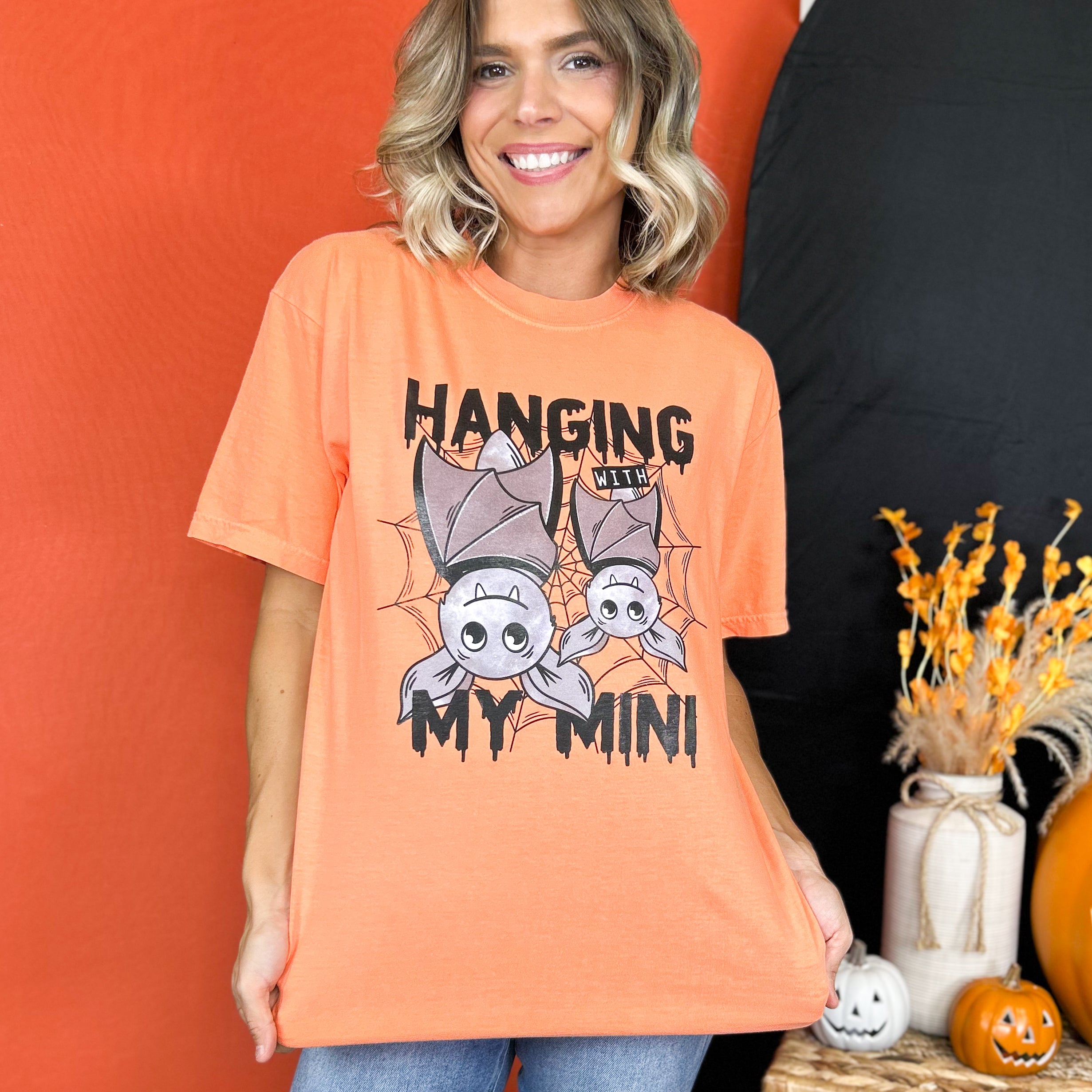 Hanging With My Mini Graphic Tee-130 Graphic Tees-Heathered Boho-Heathered Boho Boutique, Women's Fashion and Accessories in Palmetto, FL
