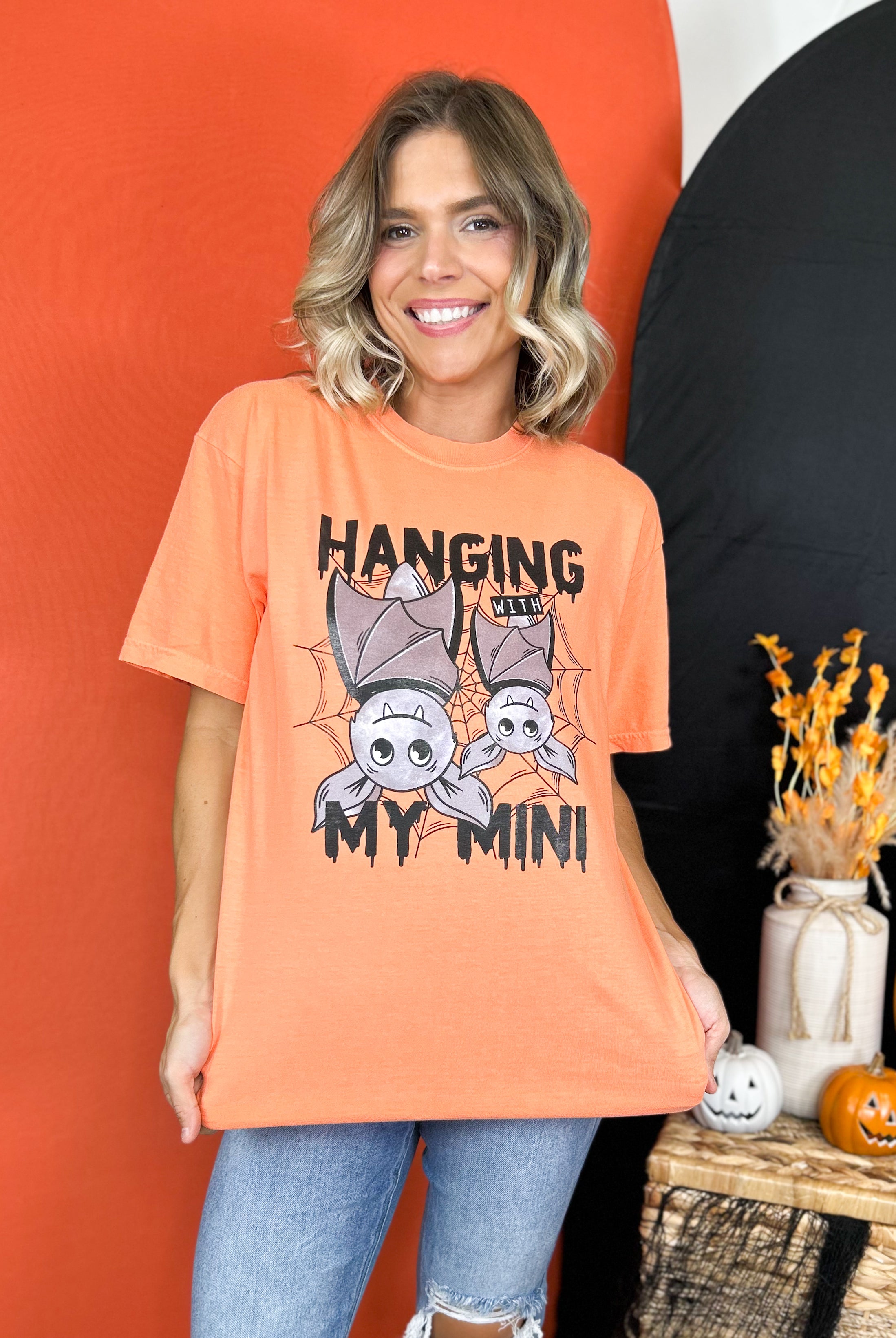 Hanging With My Mini Graphic Tee-130 Graphic Tees-Heathered Boho-Heathered Boho Boutique, Women's Fashion and Accessories in Palmetto, FL