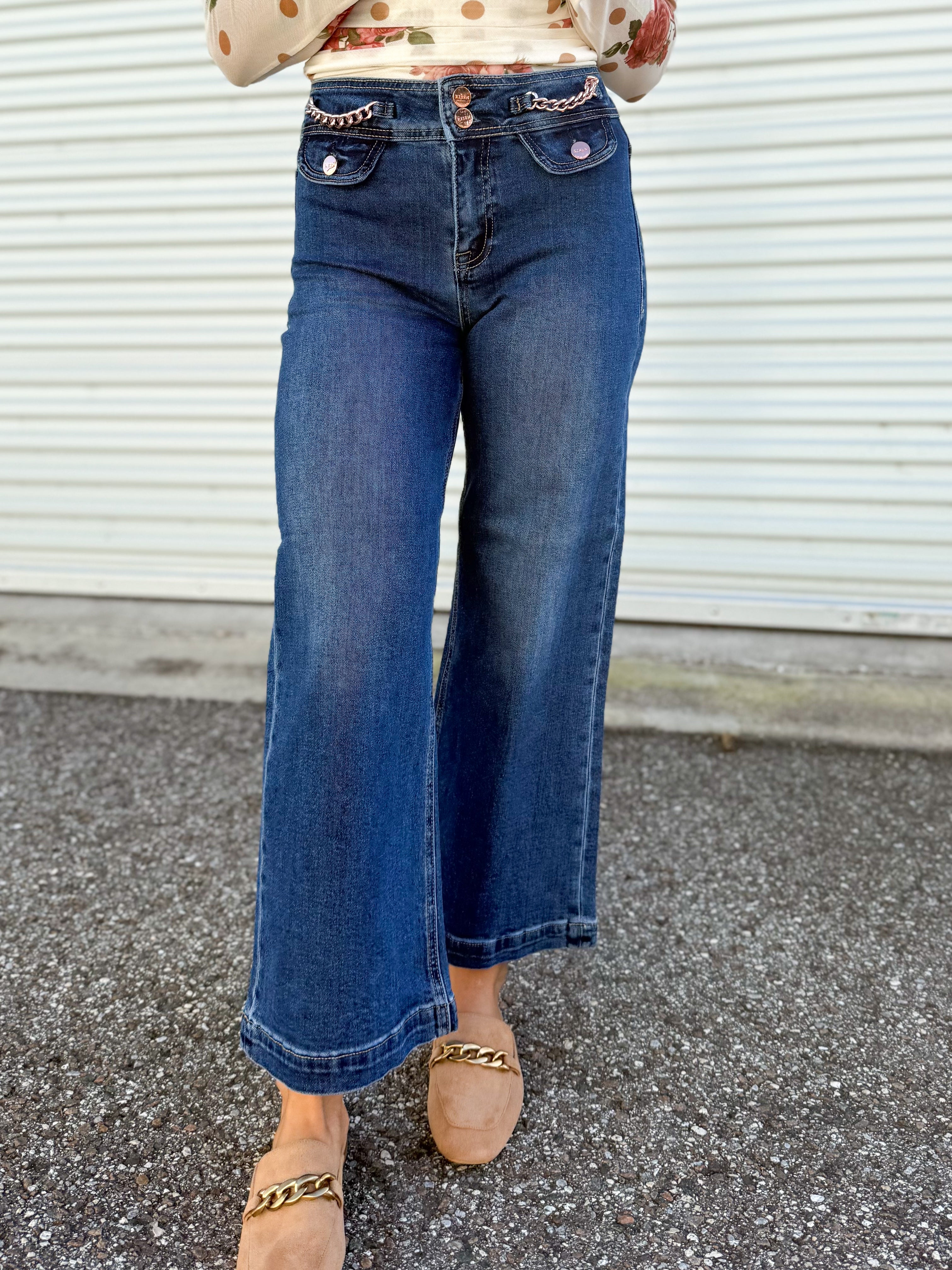 No Comment Wide Leg Jeans by Risen-190 JEANS-Risen Jeans-Heathered Boho Boutique, Women's Fashion and Accessories in Palmetto, FL