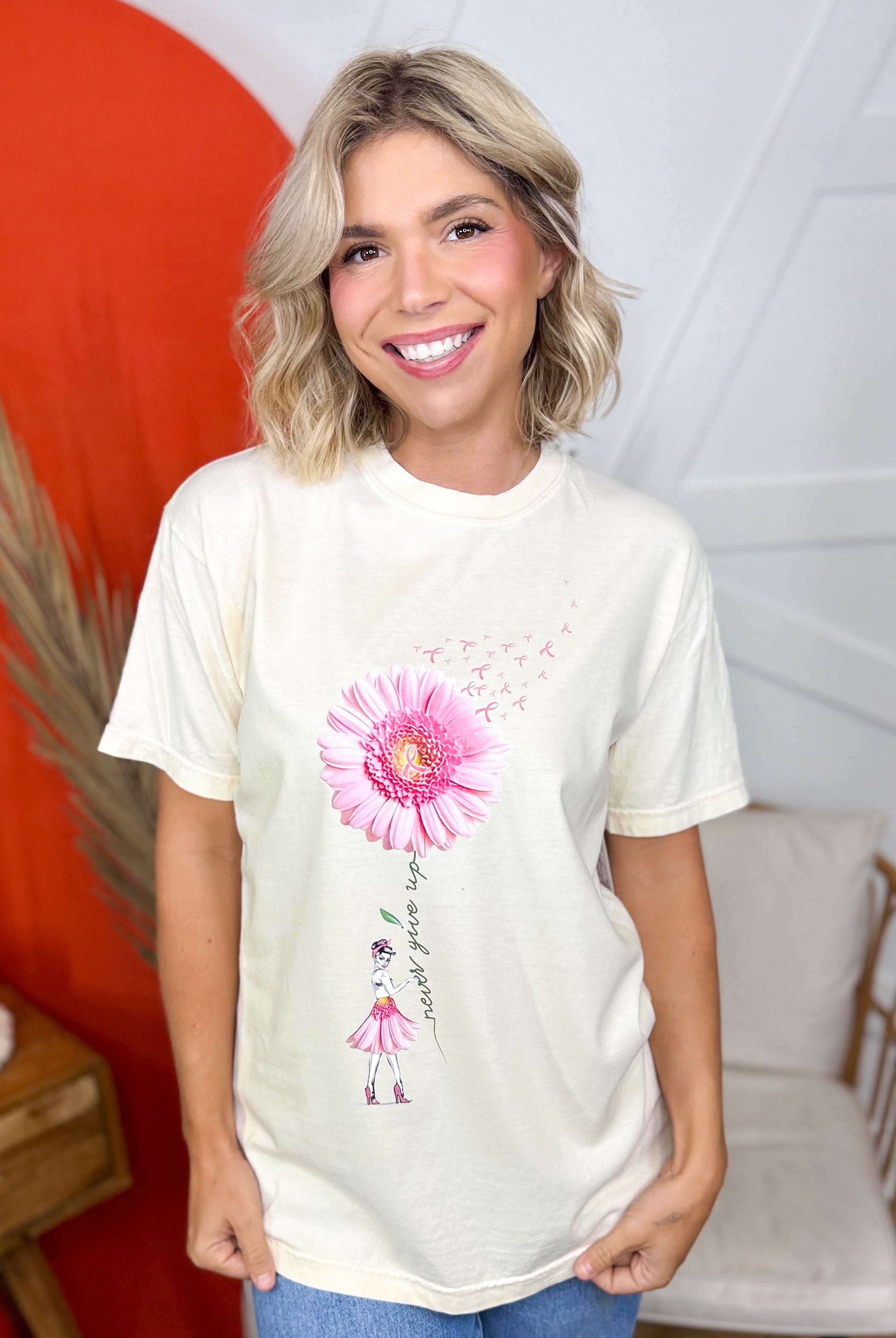 BCA Never Give Up Graphic Tee-130 Graphic Tees-Heathered Boho-Heathered Boho Boutique, Women's Fashion and Accessories in Palmetto, FL