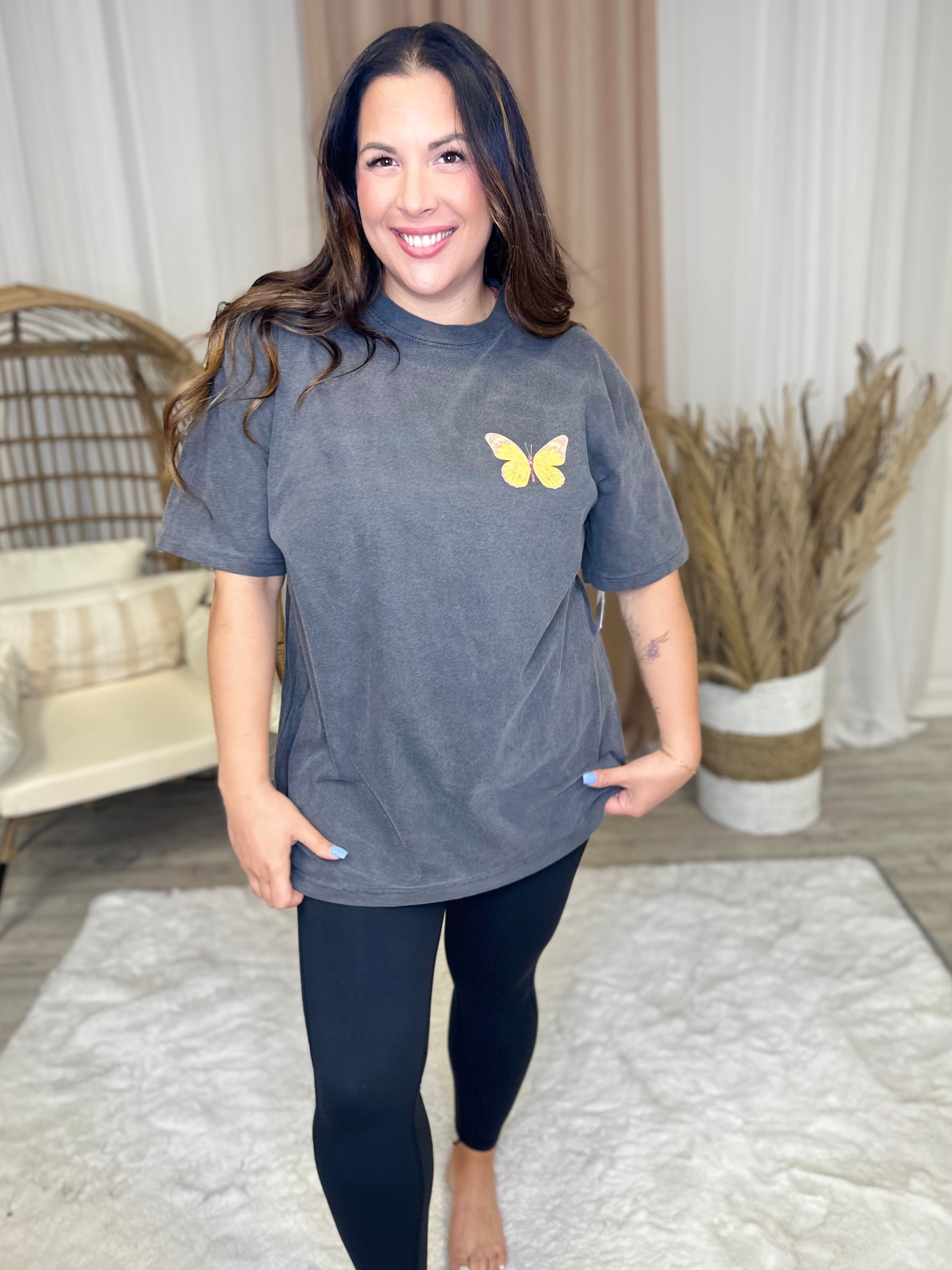 Better World Smiley Graphic Tee-130 Graphic Tees-Heathered Boho-Heathered Boho Boutique, Women's Fashion and Accessories in Palmetto, FL