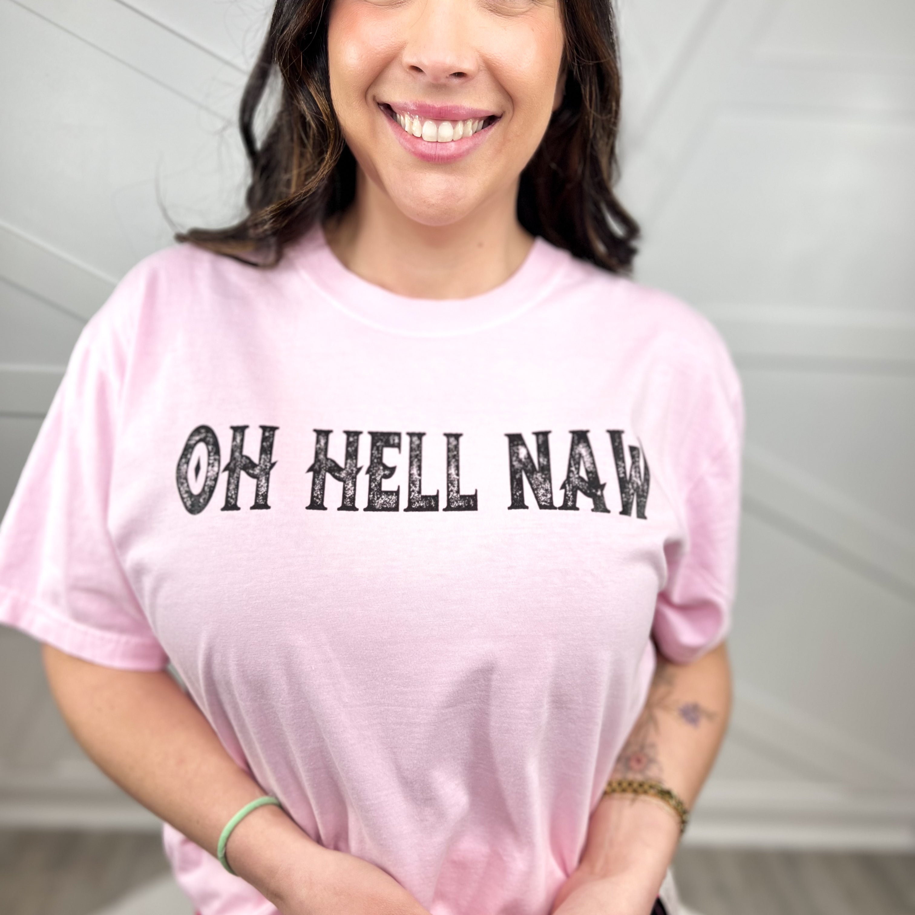 Oh Heck Naw Graphic Tee-130 Graphic Tees-Heathered Boho-Heathered Boho Boutique, Women's Fashion and Accessories in Palmetto, FL