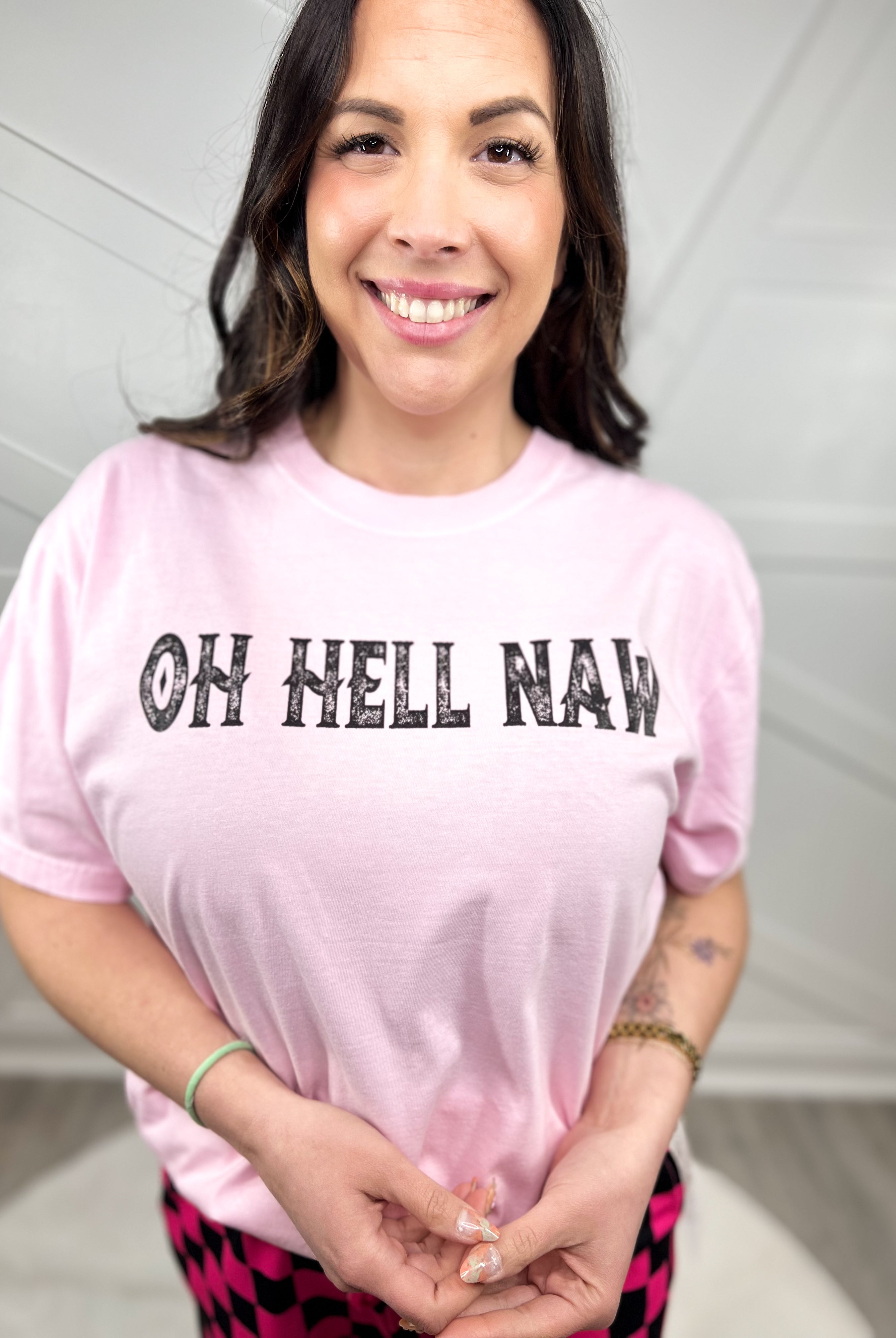 Oh Heck Naw Graphic Tee-130 Graphic Tees-Heathered Boho-Heathered Boho Boutique, Women's Fashion and Accessories in Palmetto, FL