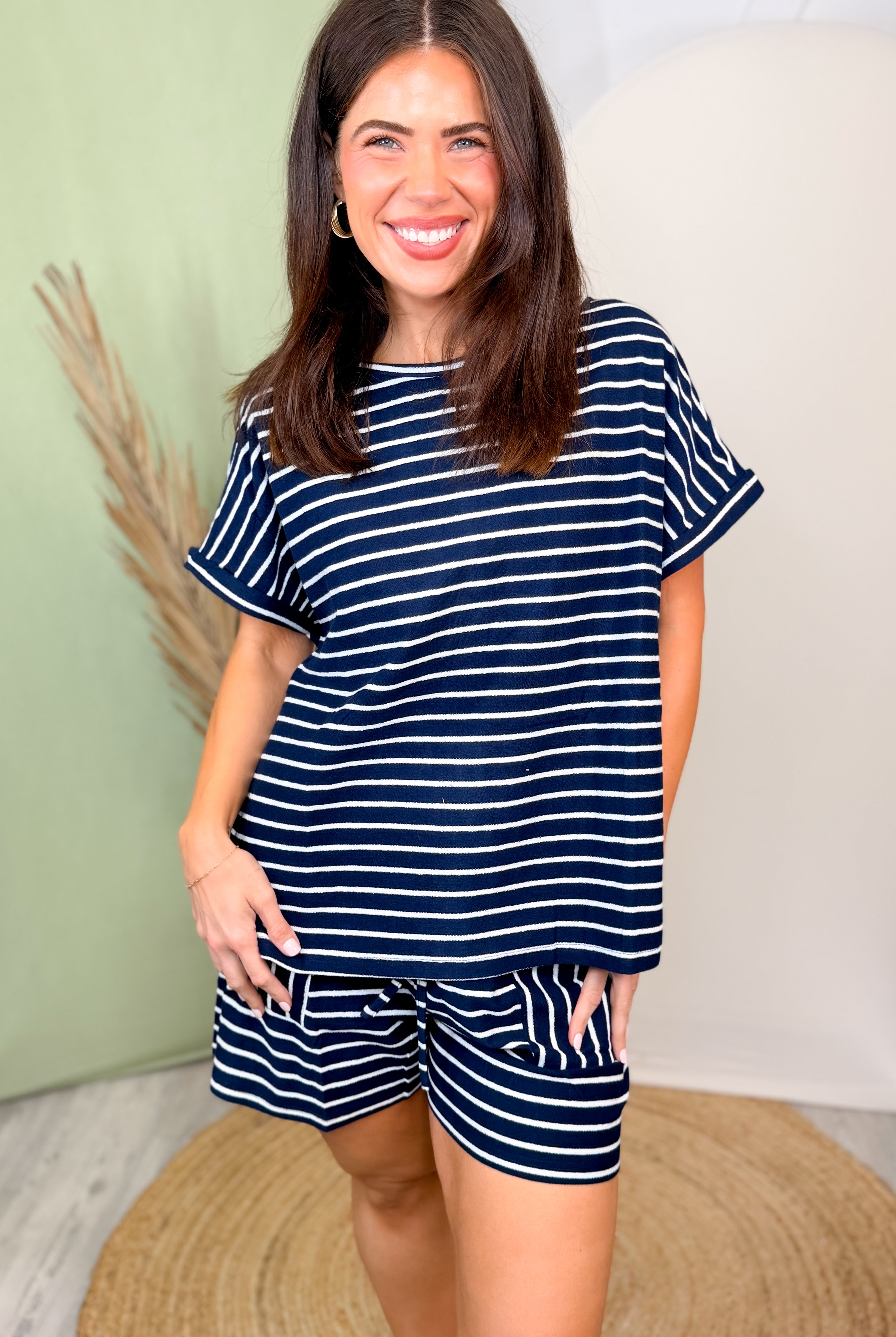 Sunday Stripes Set-240 ACTIVEWEAR/SETS-ODDI-Heathered Boho Boutique, Women's Fashion and Accessories in Palmetto, FL