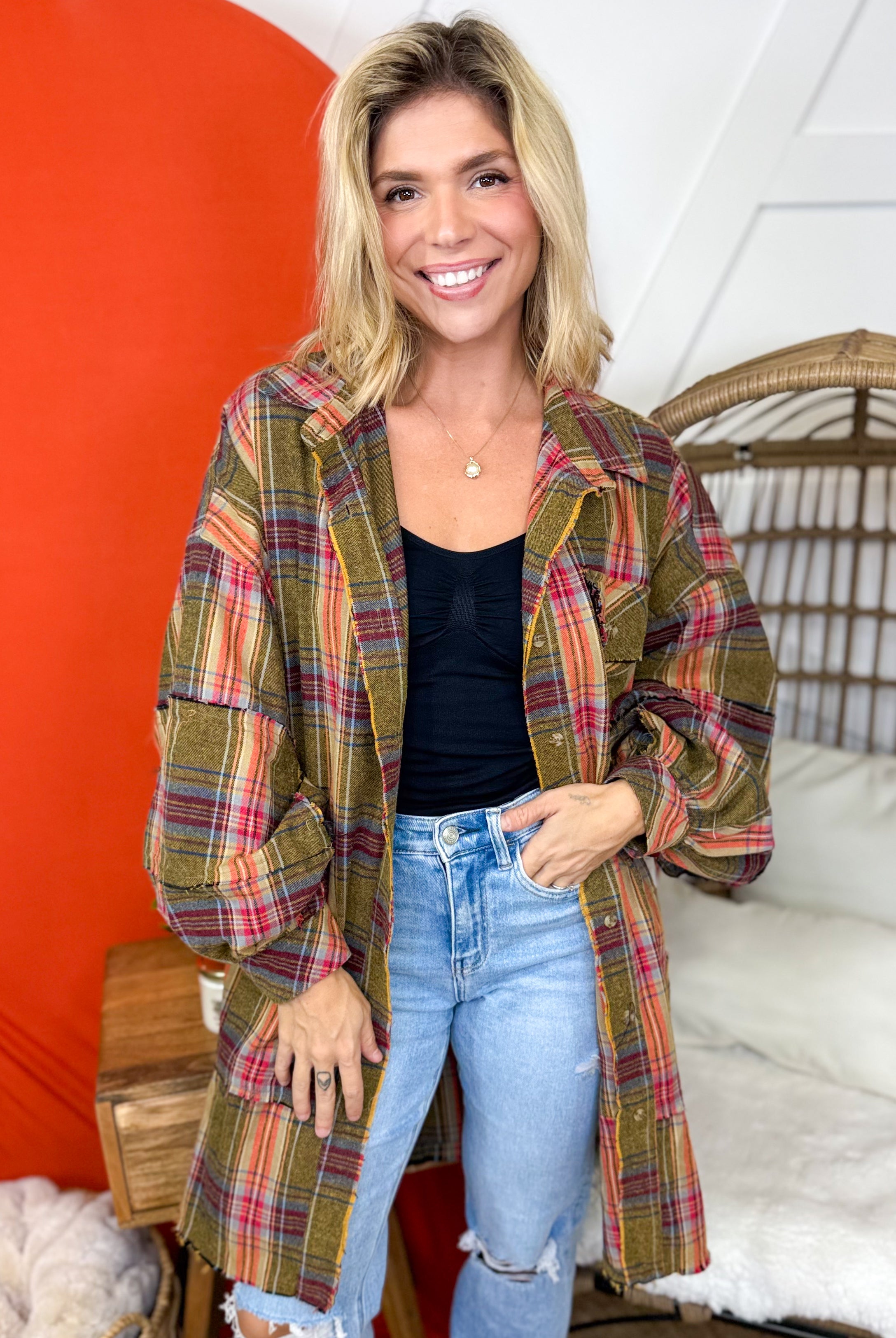 Cabin Fever Shacket-200 JACKETS/SHACKETS-EASEL-Heathered Boho Boutique, Women's Fashion and Accessories in Palmetto, FL