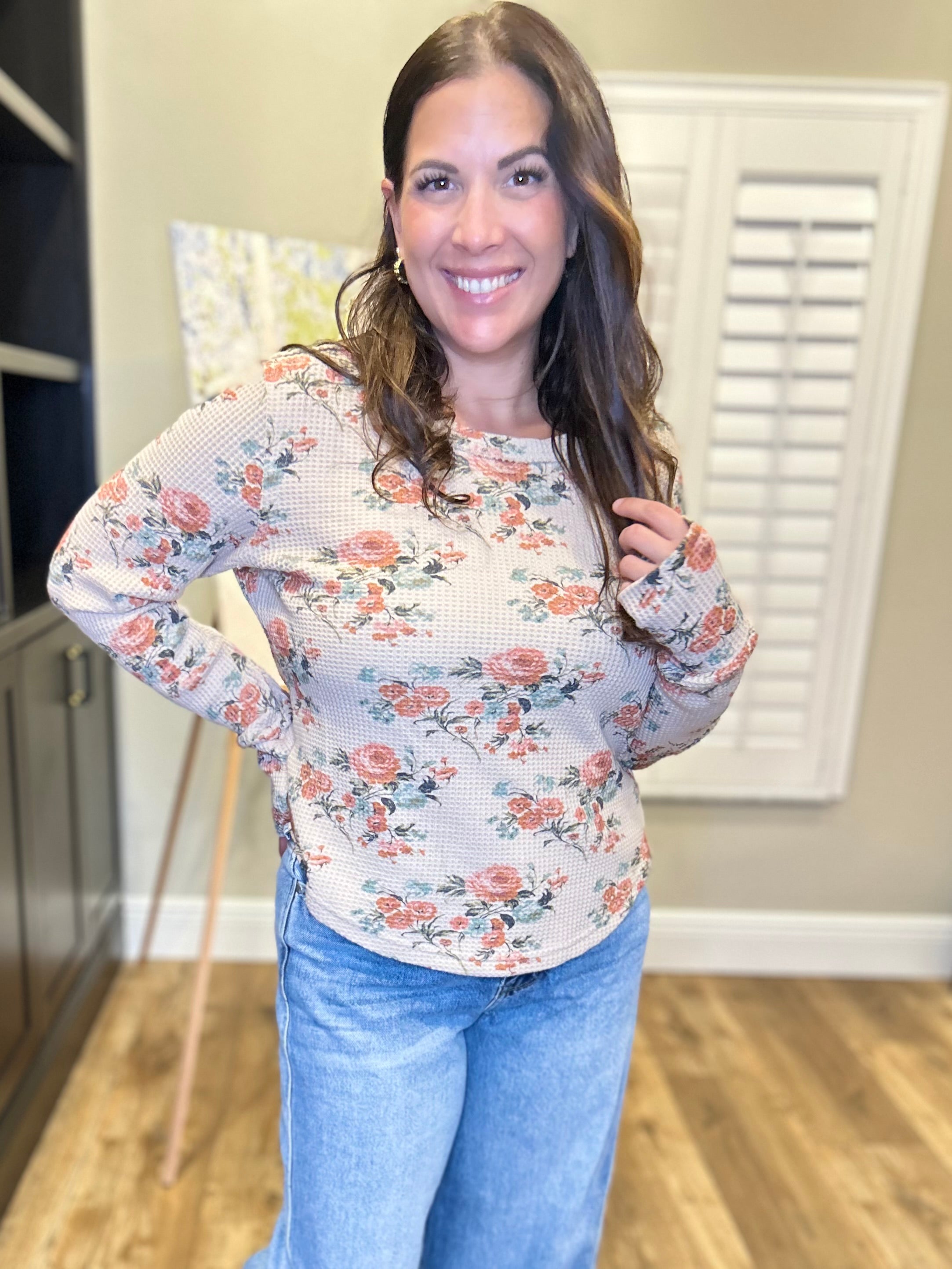 Clear as Day Top-120 LONG SLEEVE TOPS-BIBI-Heathered Boho Boutique, Women's Fashion and Accessories in Palmetto, FL