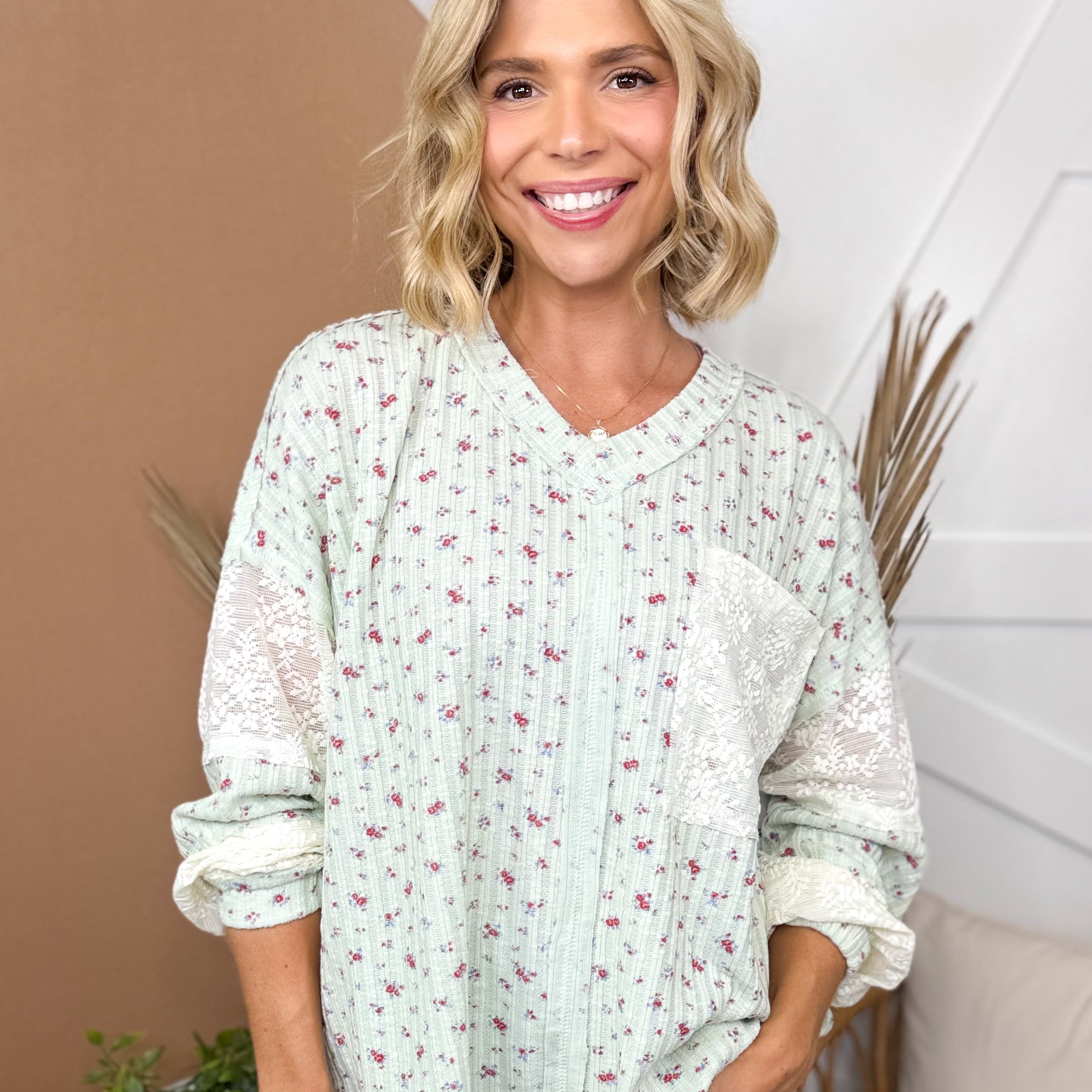 Meant to Be Yours Top-120 LONG SLEEVE TOPS-J.NNA-Heathered Boho Boutique, Women's Fashion and Accessories in Palmetto, FL