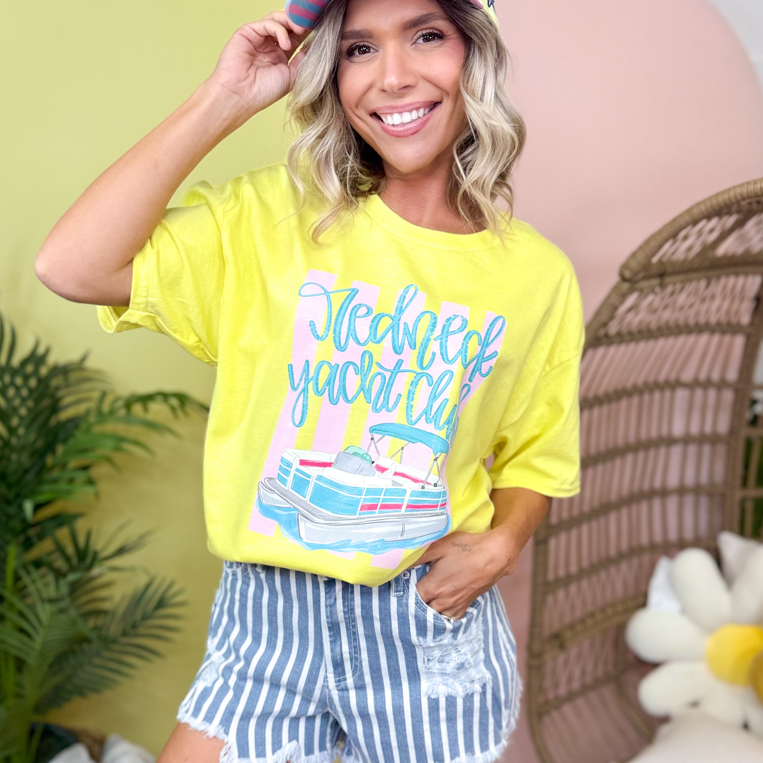 Redneck Yacht Club Graphic Tee-130 Graphic Tees-Heathered Boho-Heathered Boho Boutique, Women's Fashion and Accessories in Palmetto, FL