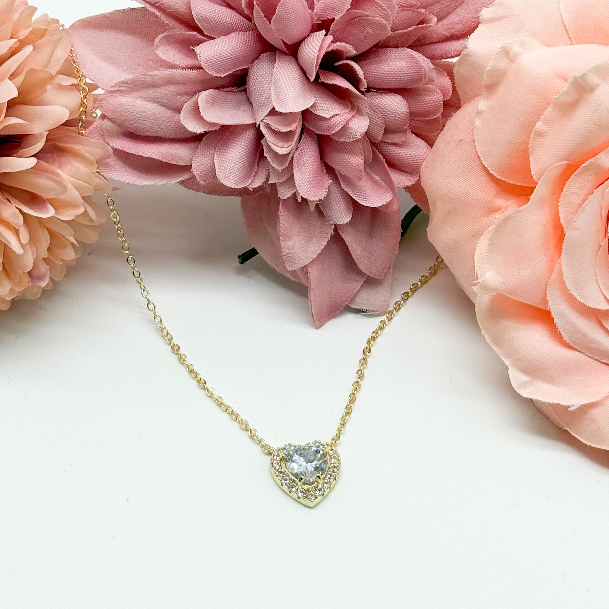 Loving Shine Heart Necklace-310 Jewelry-JOSEPH ANTHONY NY, INC.-Heathered Boho Boutique, Women's Fashion and Accessories in Palmetto, FL