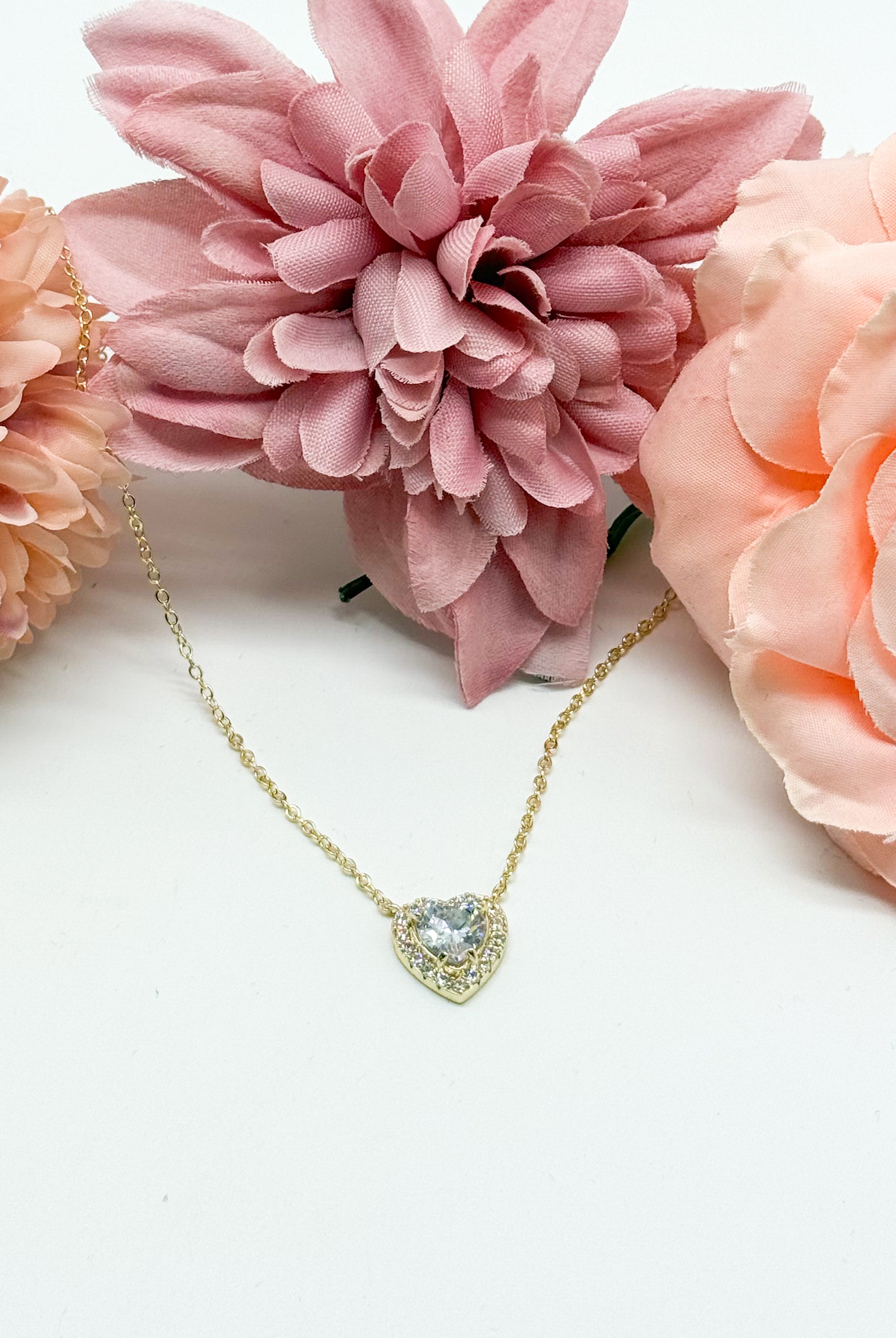 Loving Shine Heart Necklace-310 Jewelry-JOSEPH ANTHONY NY, INC.-Heathered Boho Boutique, Women's Fashion and Accessories in Palmetto, FL