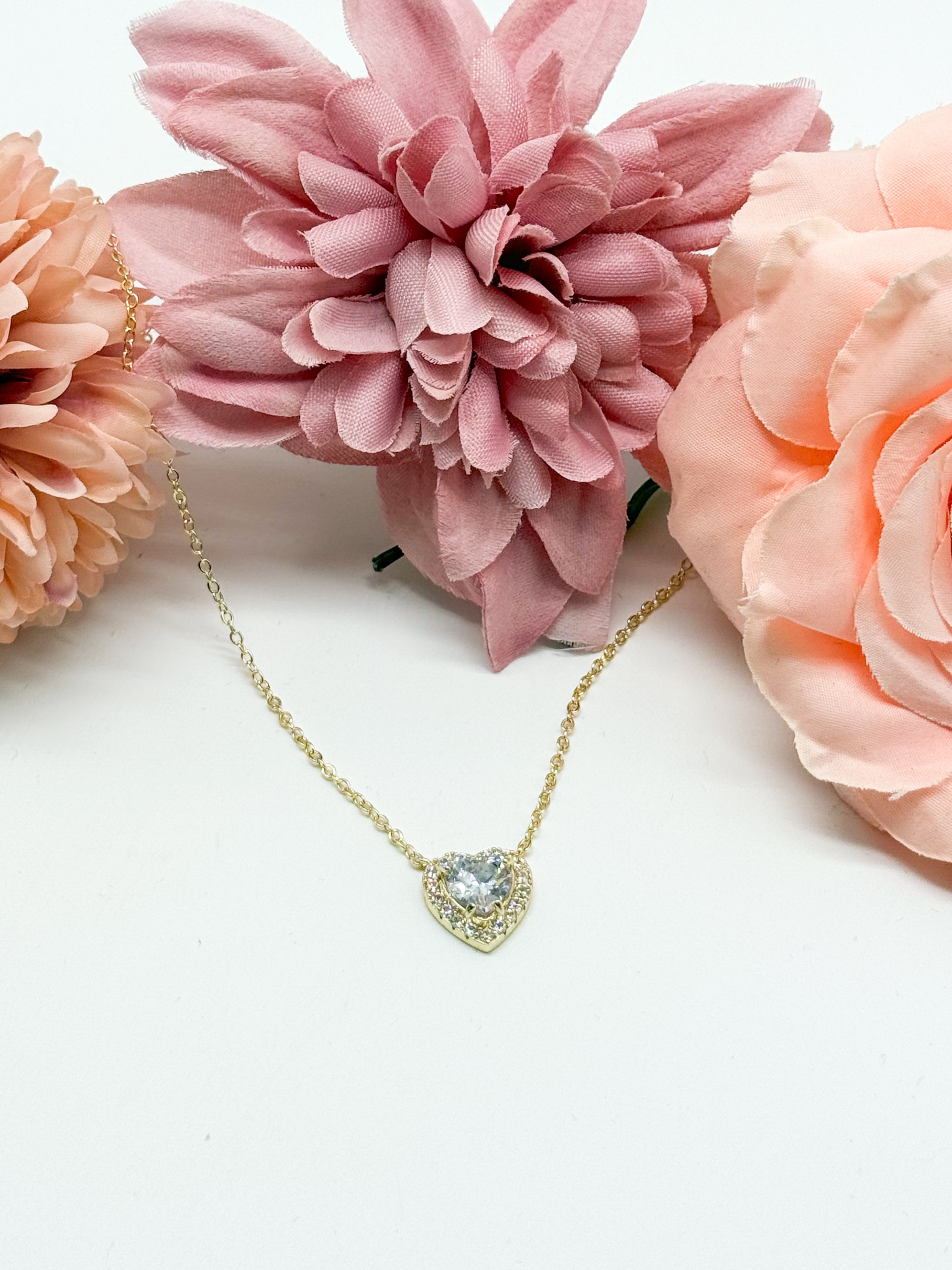 Loving Shine Heart Necklace-310 Jewelry-JOSEPH ANTHONY NY, INC.-Heathered Boho Boutique, Women's Fashion and Accessories in Palmetto, FL