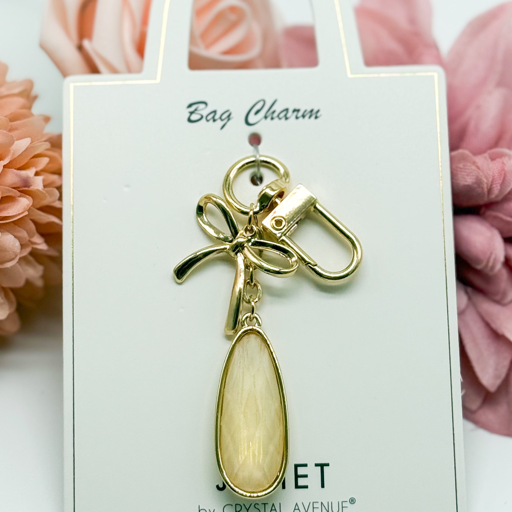 Bow Tear Drop Bag Charm-310 Jewelry-RM Manufacturing-Heathered Boho Boutique, Women's Fashion and Accessories in Palmetto, FL