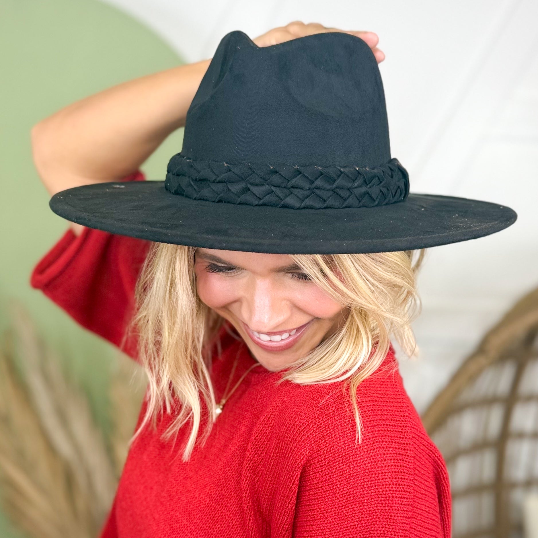 Double Rope Braid Fedora Hat-330 Headwear-Fame Accessories-Heathered Boho Boutique, Women's Fashion and Accessories in Palmetto, FL