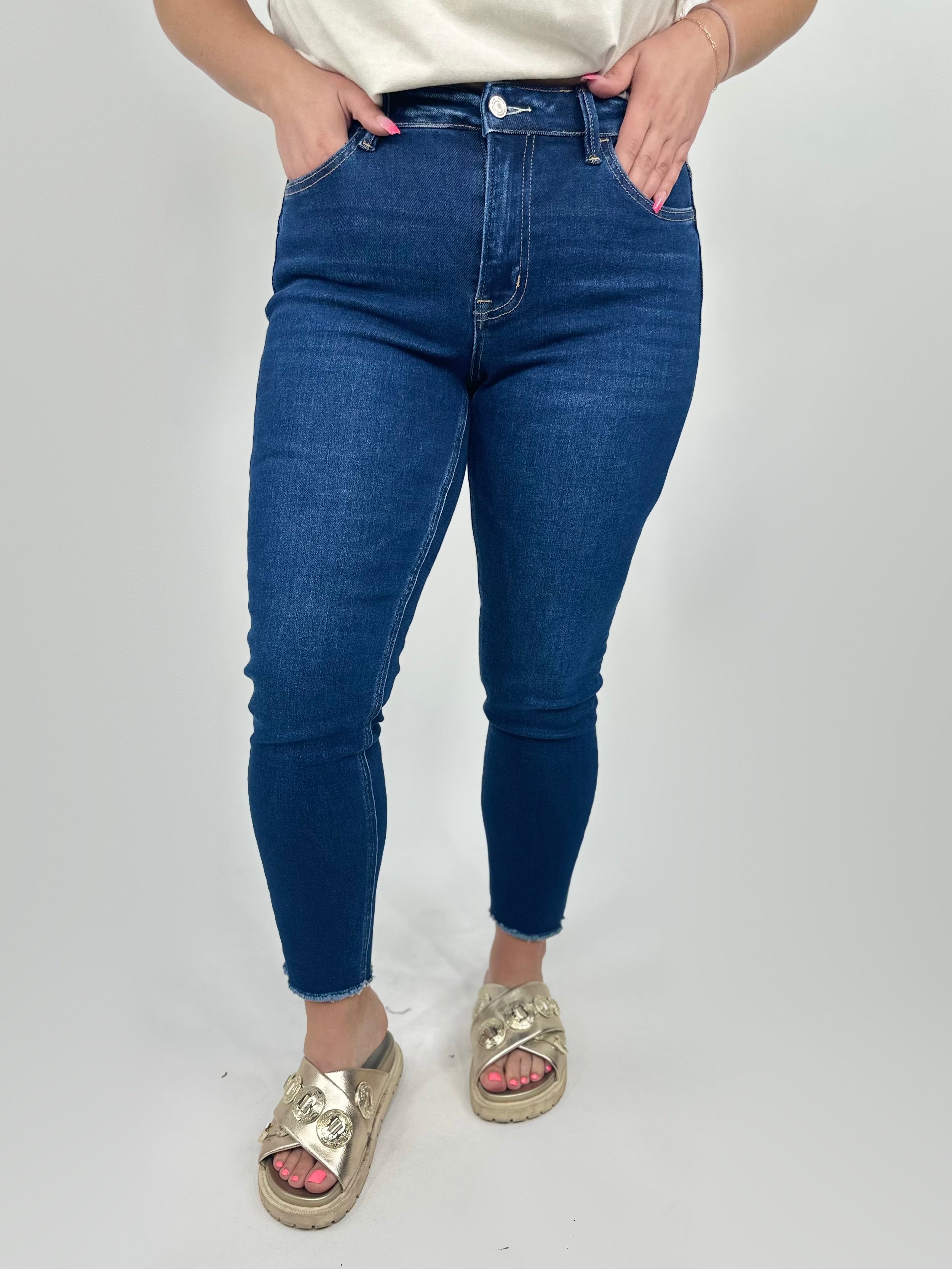 Restock: Emerson Cropped Skinny Jeans by Vervet-190 Jeans-Vervet-Heathered Boho Boutique, Women's Fashion and Accessories in Palmetto, FL