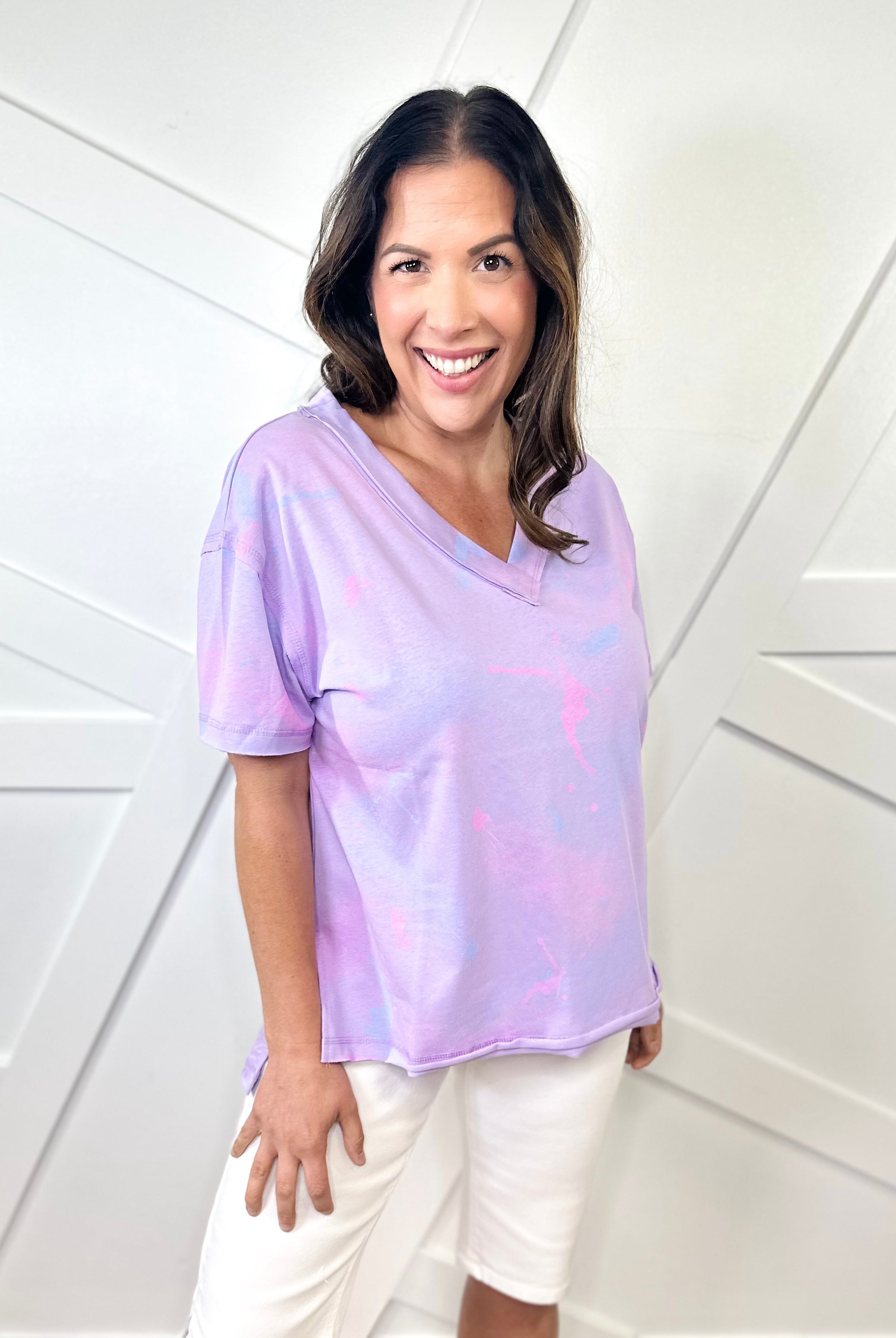 Restock: Fresh Paint Top-110 SHORT SLEEVE TOP-White Birch-Heathered Boho Boutique, Women's Fashion and Accessories in Palmetto, FL