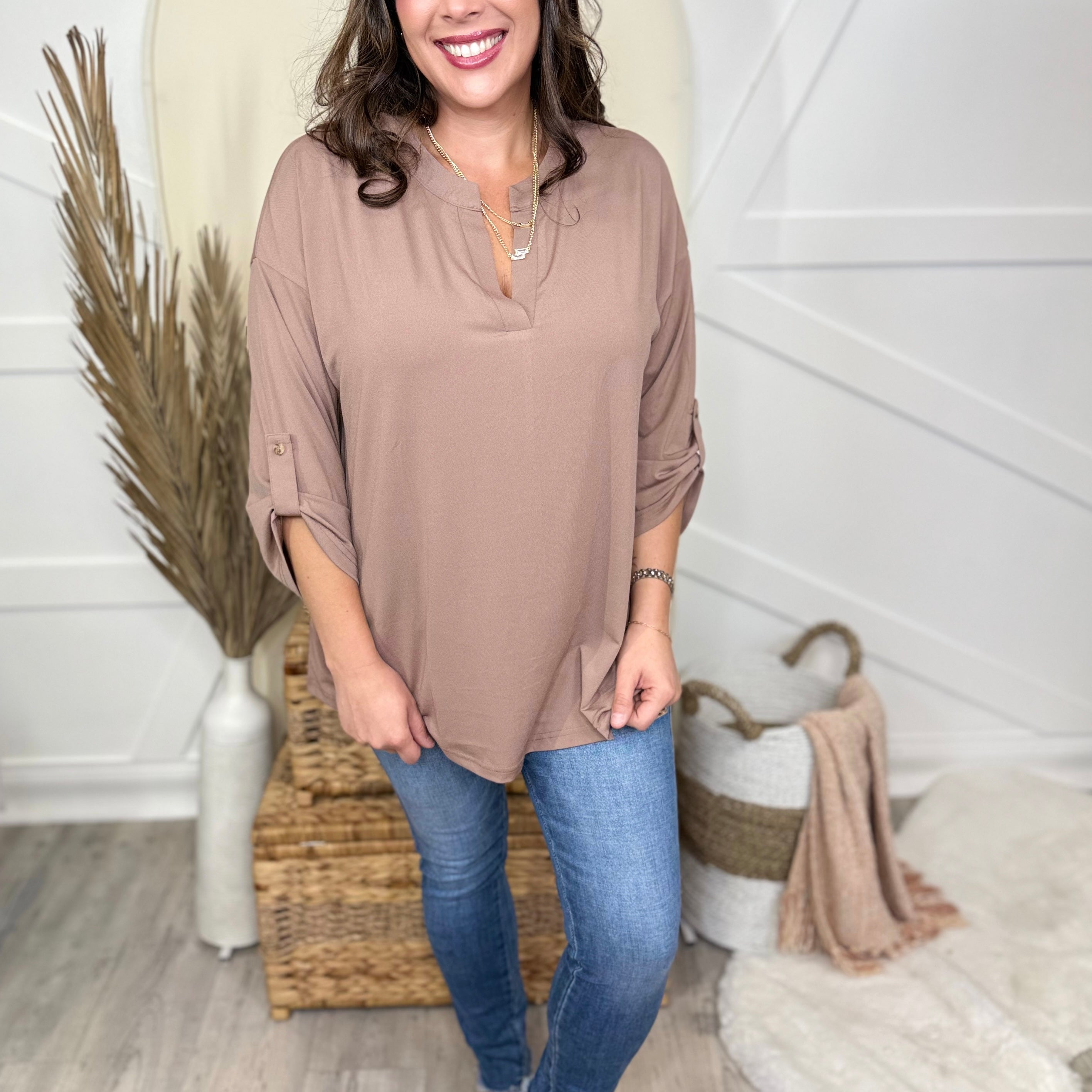 Starting Over Top-110 Short Sleeve Top-White Birch-Heathered Boho Boutique, Women's Fashion and Accessories in Palmetto, FL