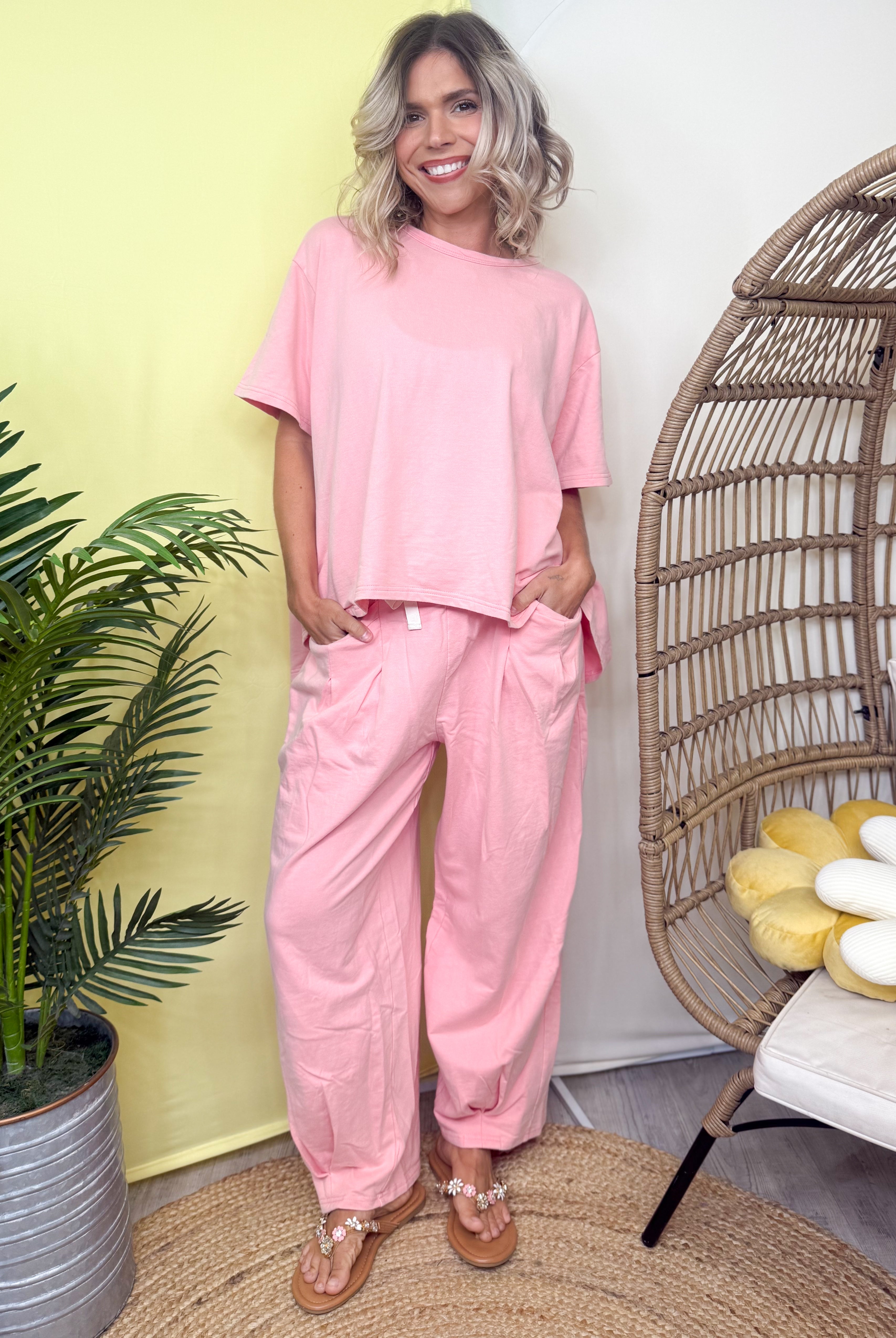 Pure Relax Lounge Set-240 ACTIVEWEAR/SETS-DAVI & DANI-Heathered Boho Boutique, Women's Fashion and Accessories in Palmetto, FL