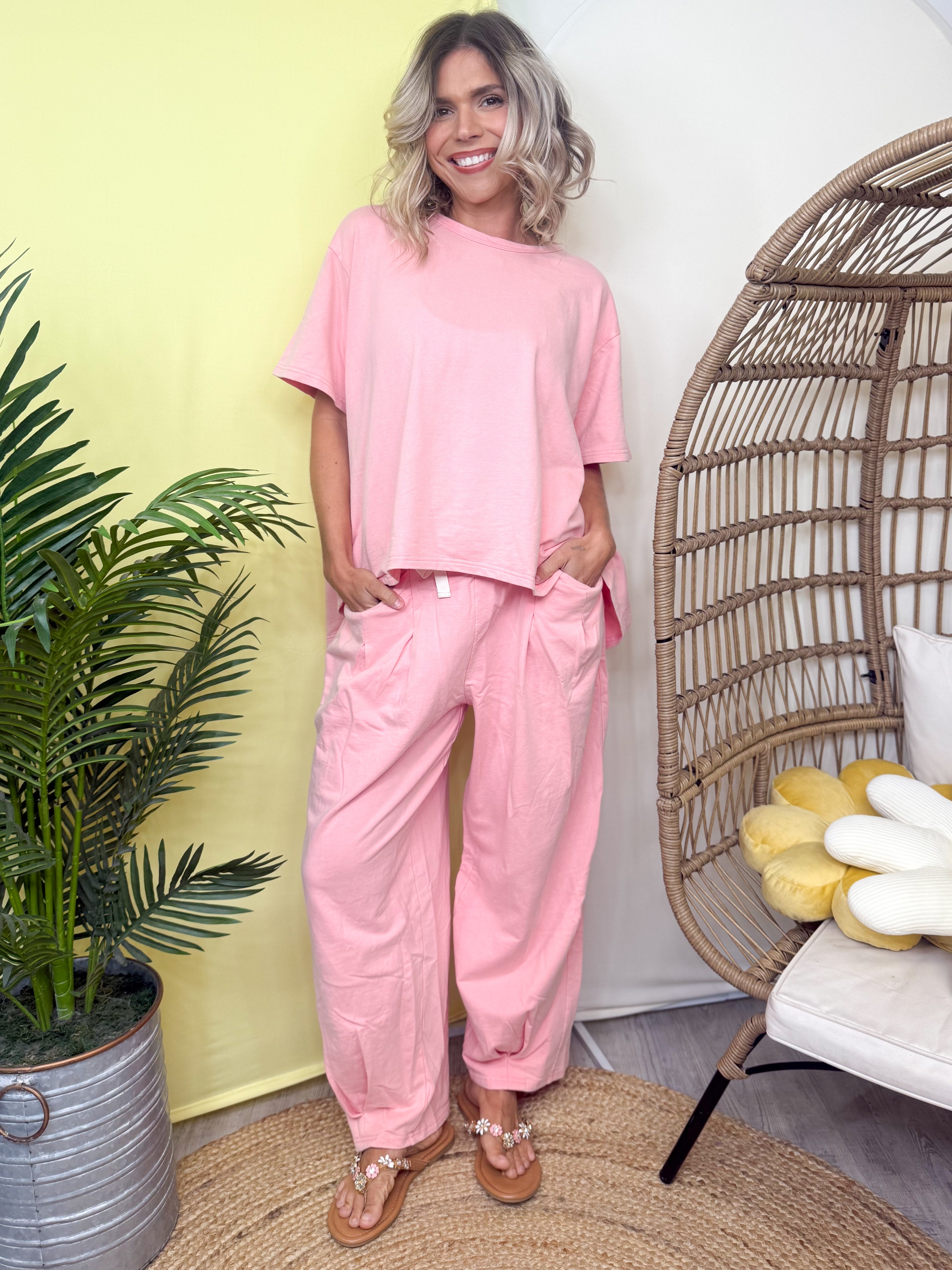 Pure Relax Lounge Set-240 ACTIVEWEAR/SETS-DAVI & DANI-Heathered Boho Boutique, Women's Fashion and Accessories in Palmetto, FL