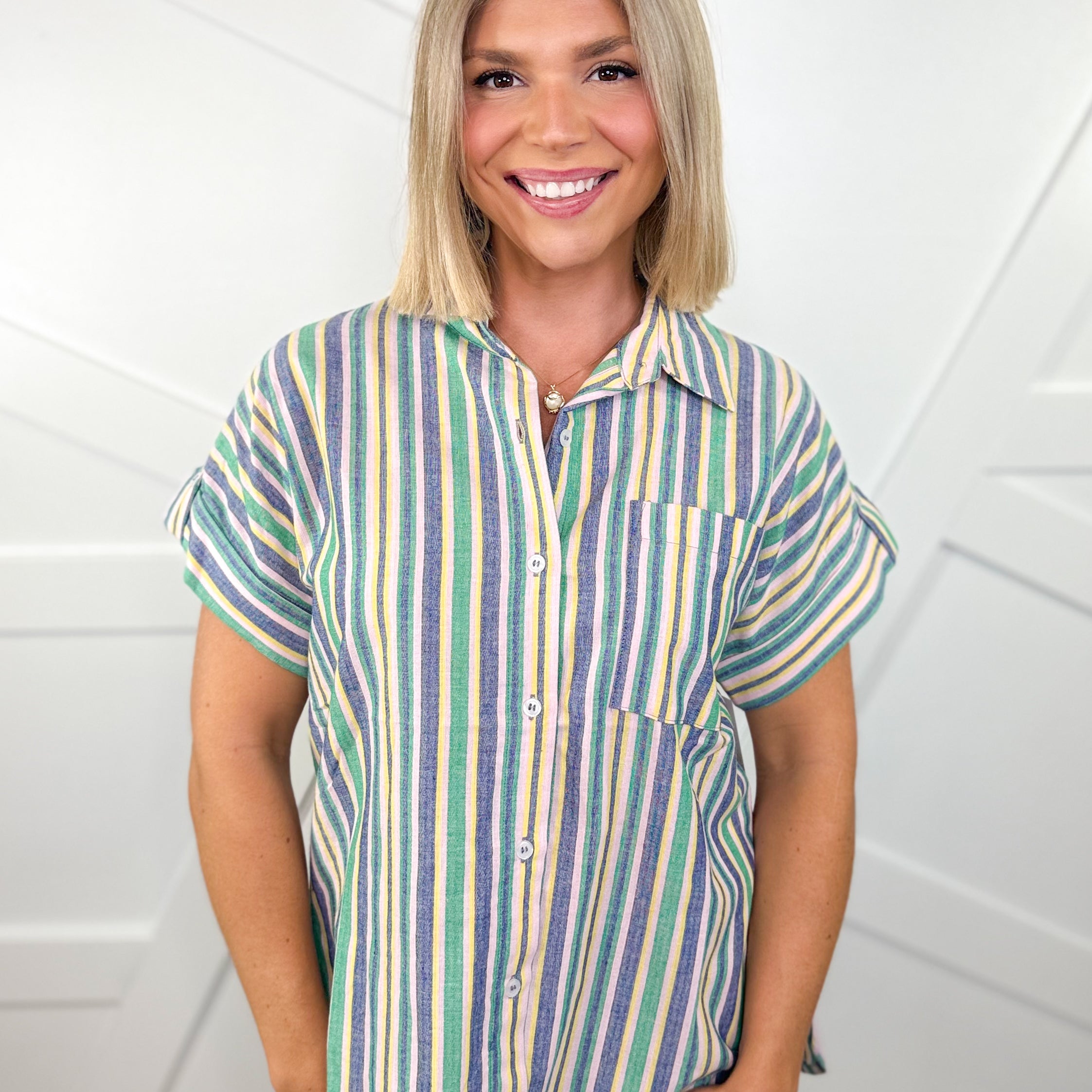 New Day Top-110 SHORT SLEEVE TOP-ODDI-Heathered Boho Boutique, Women's Fashion and Accessories in Palmetto, FL