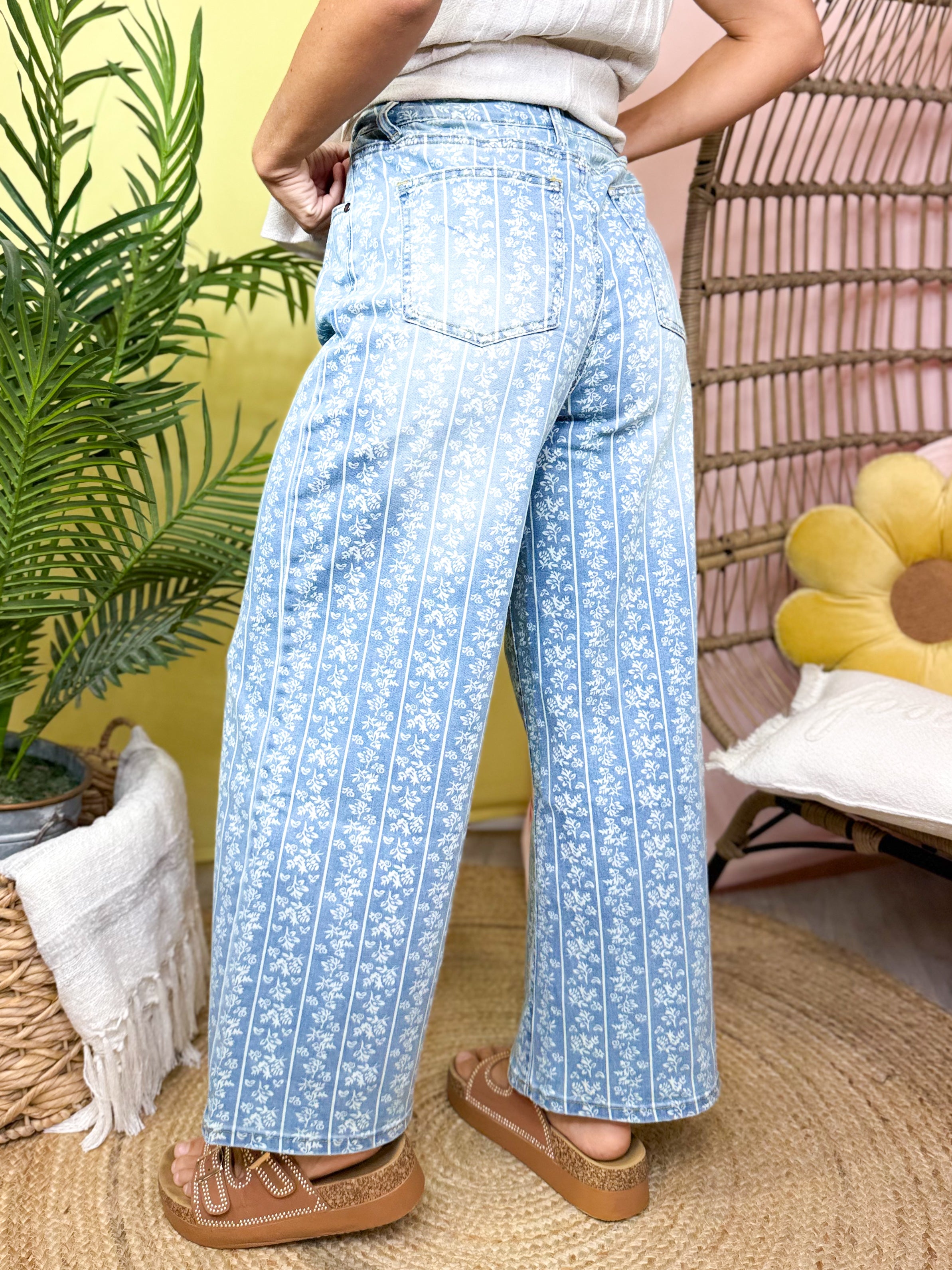 Washed Starfall Denim Pants-150 PANTS-EASEL-Heathered Boho Boutique, Women's Fashion and Accessories in Palmetto, FL