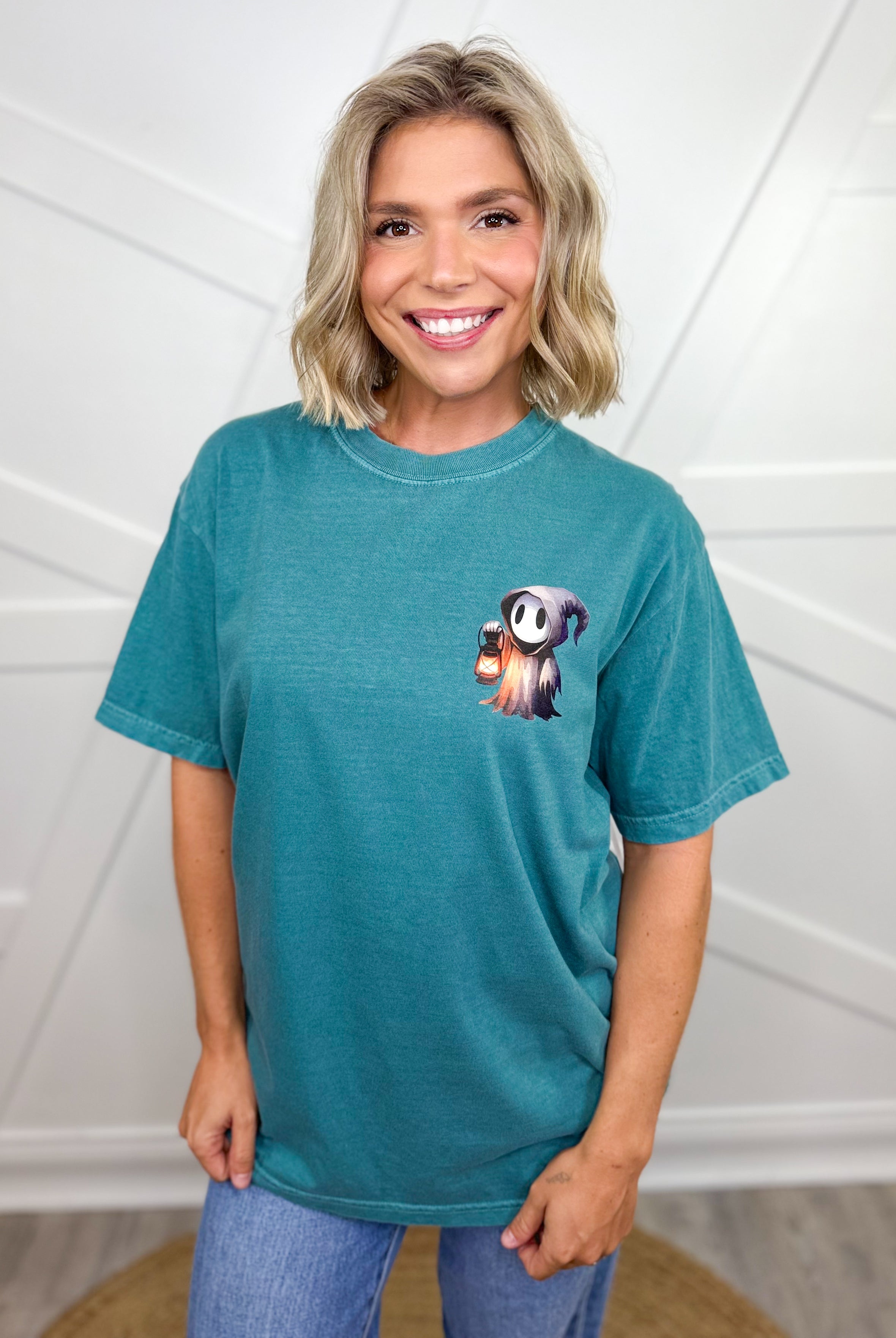 Custom HB Halloween 2025 Graphic Tee-Emerald-130 Graphic Tees-Heathered Boho-Heathered Boho Boutique, Women's Fashion and Accessories in Palmetto, FL