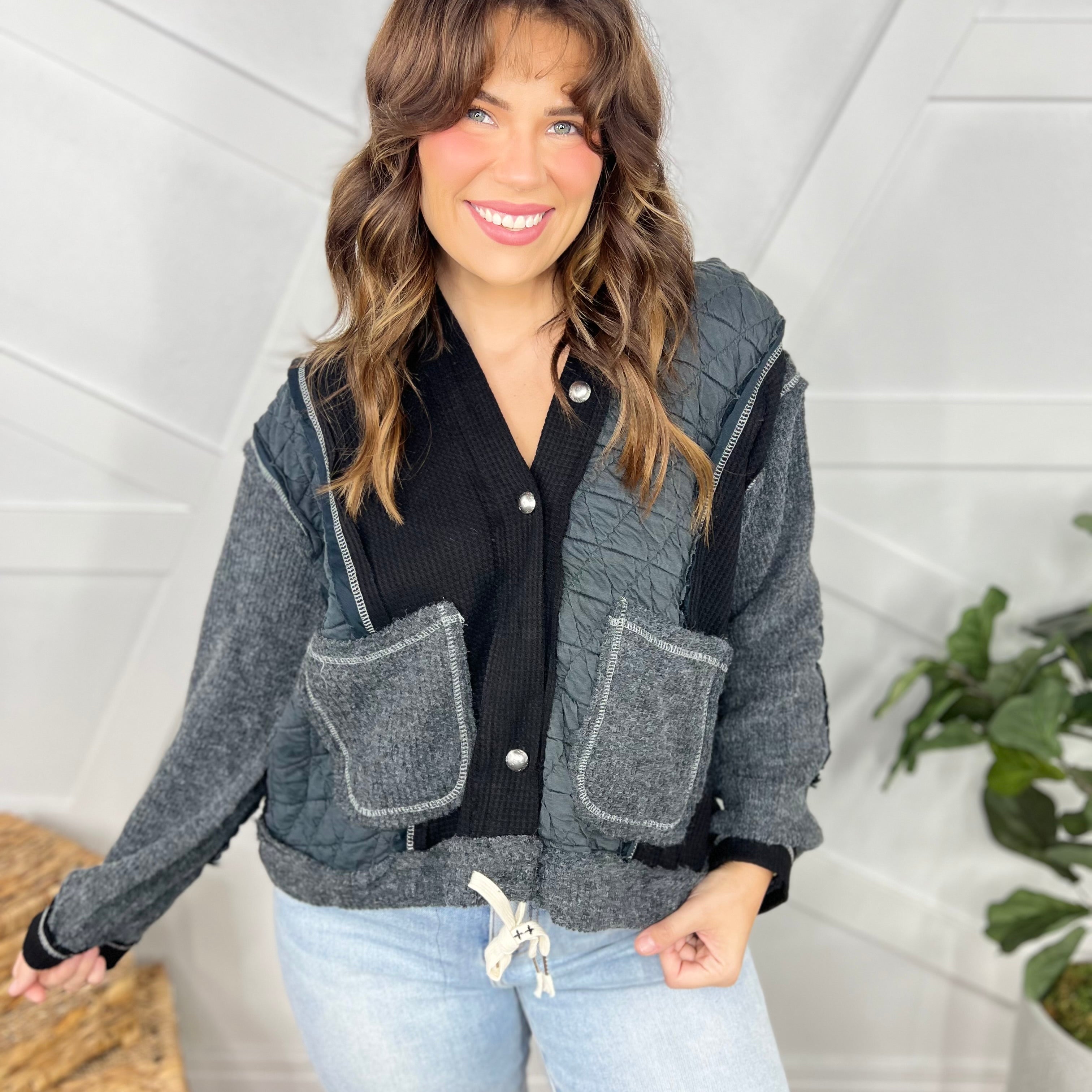 Restock: Down Bad Button Up Jacket-200 Jackets/Shackets-Pol-Heathered Boho Boutique, Women's Fashion and Accessories in Palmetto, FL