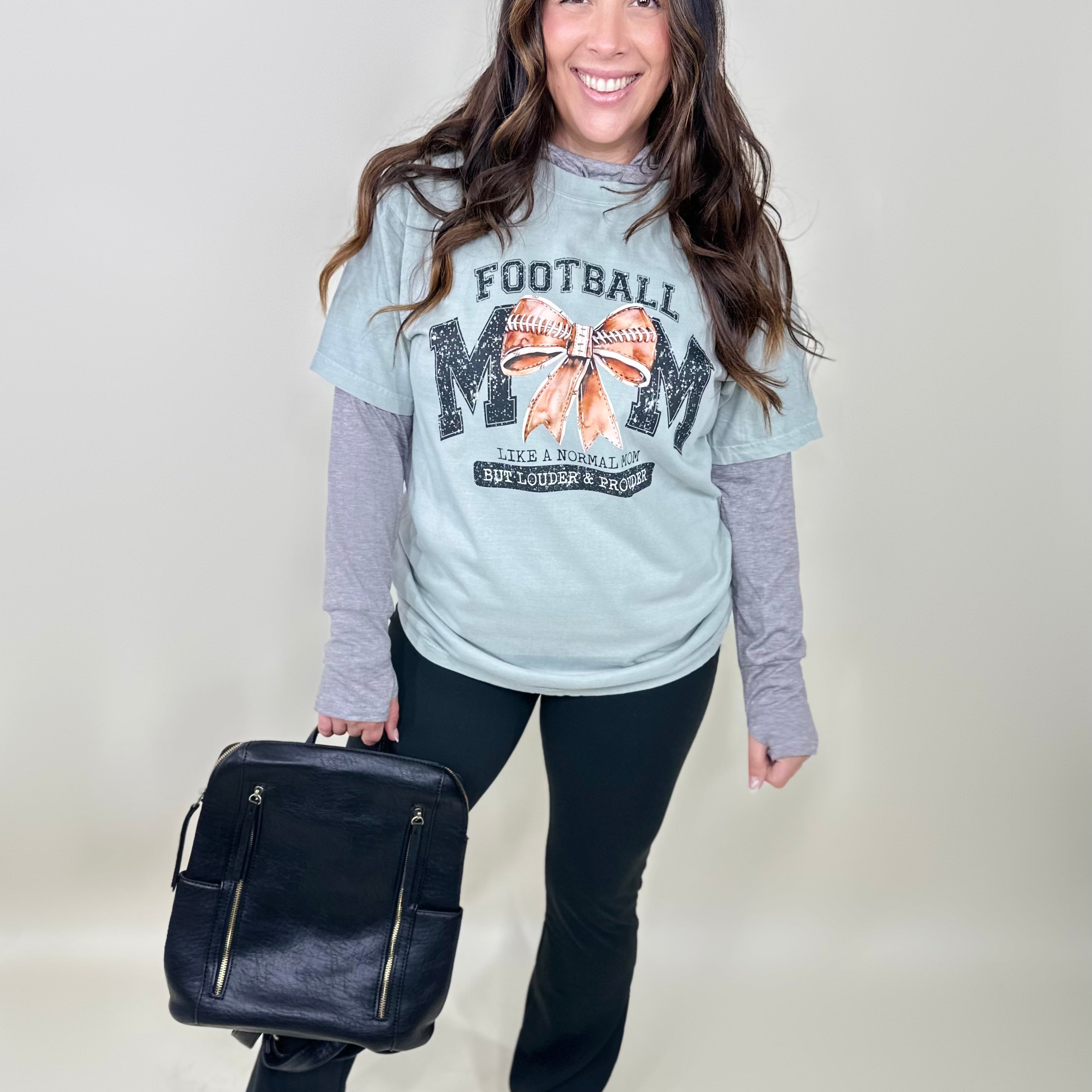 Football Mom Graphic Tee-130 Graphic Tees-Heathered Boho-Heathered Boho Boutique, Women's Fashion and Accessories in Palmetto, FL
