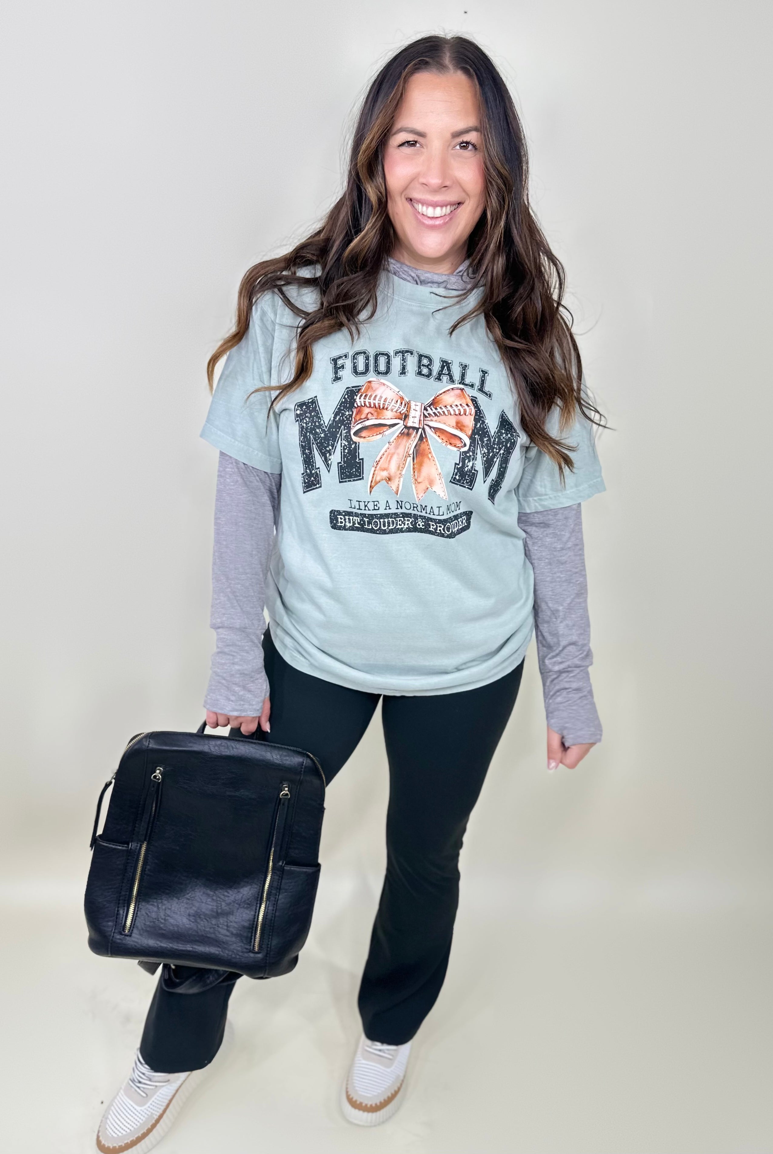 Football Mom Graphic Tee-130 Graphic Tees-Heathered Boho-Heathered Boho Boutique, Women's Fashion and Accessories in Palmetto, FL