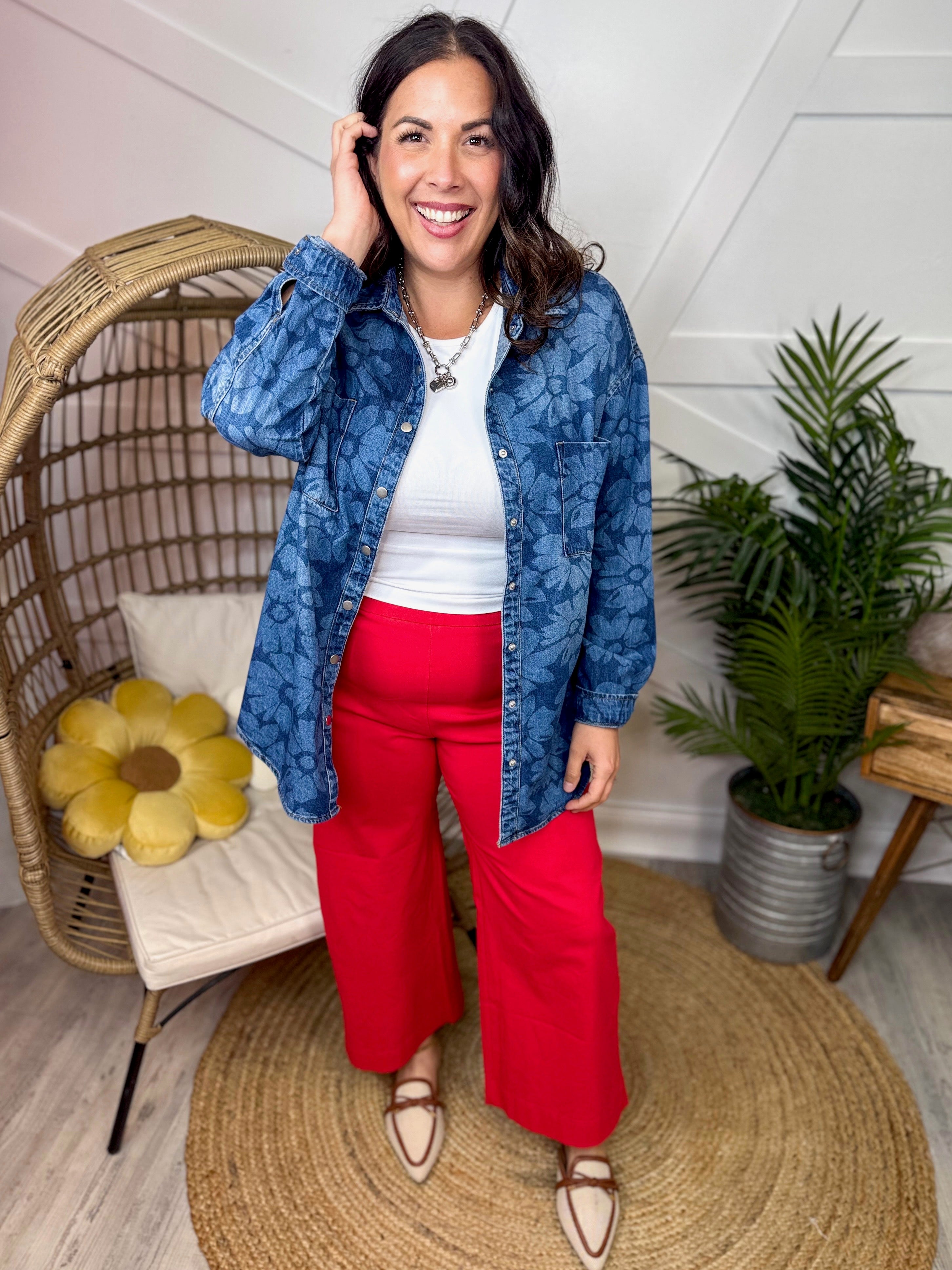 Wildflower Shacket by Risen-200 Jackets/Shackets-Risen Jeans-Heathered Boho Boutique, Women's Fashion and Accessories in Palmetto, FL