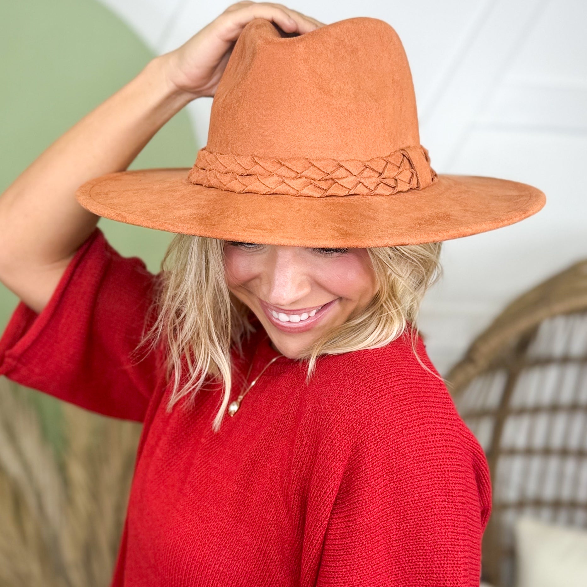 Double Rope Braid Fedora Hat-330 Headwear-Fame Accessories-Heathered Boho Boutique, Women's Fashion and Accessories in Palmetto, FL