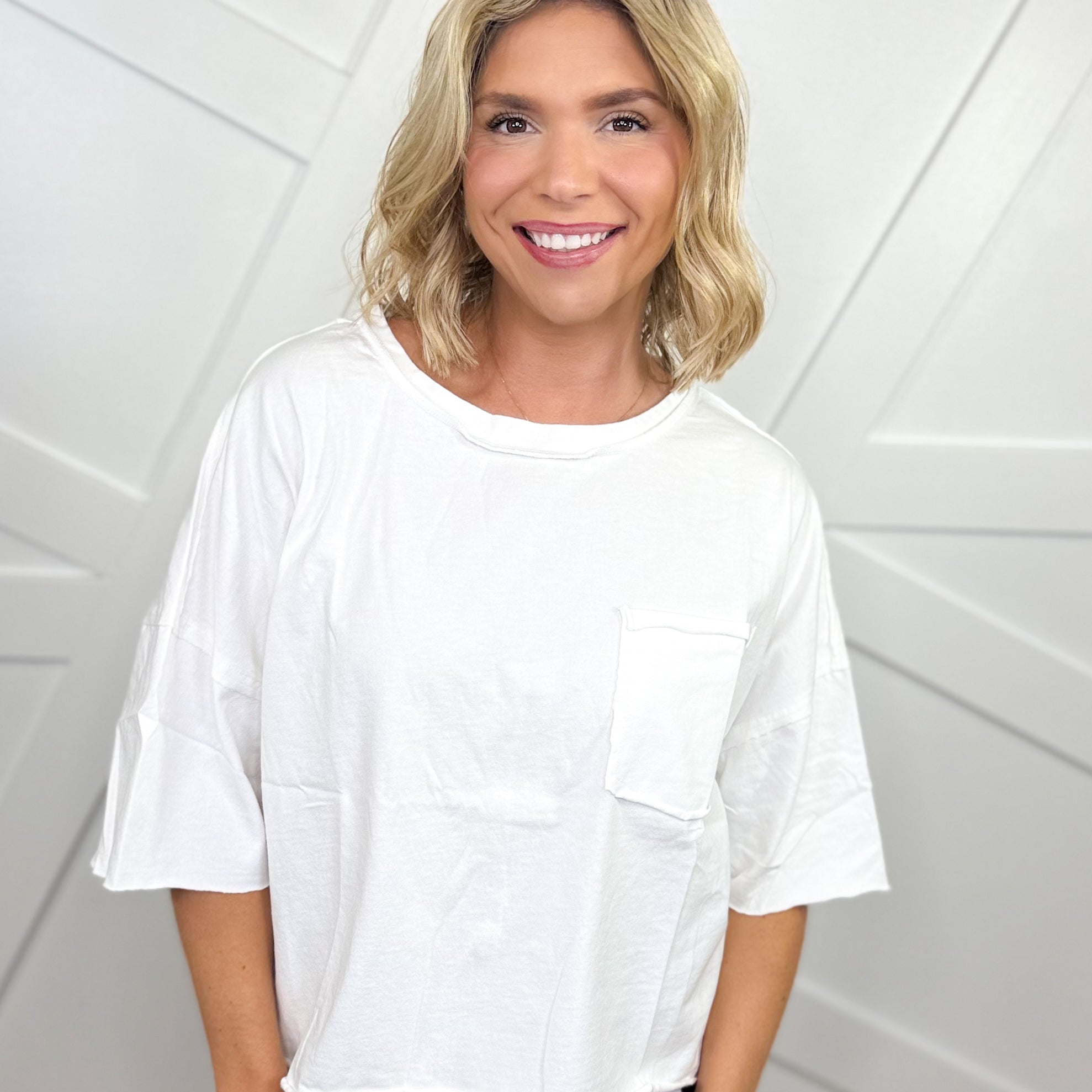 RESTOCK: Regan Raw Hem Tee-110 SHORT SLEEVE TOP-Blakeley-Heathered Boho Boutique, Women's Fashion and Accessories in Palmetto, FL