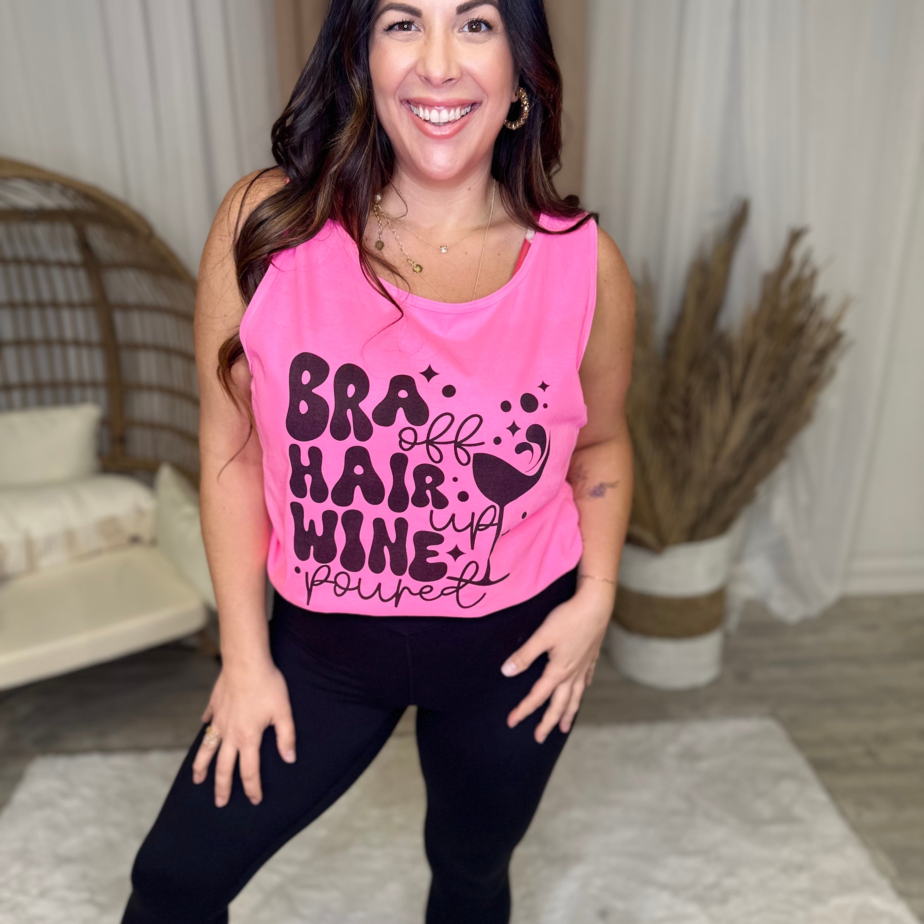 Hair Up Graphic Tank-130 Graphic Tees-Heathered Boho-Heathered Boho Boutique, Women's Fashion and Accessories in Palmetto, FL