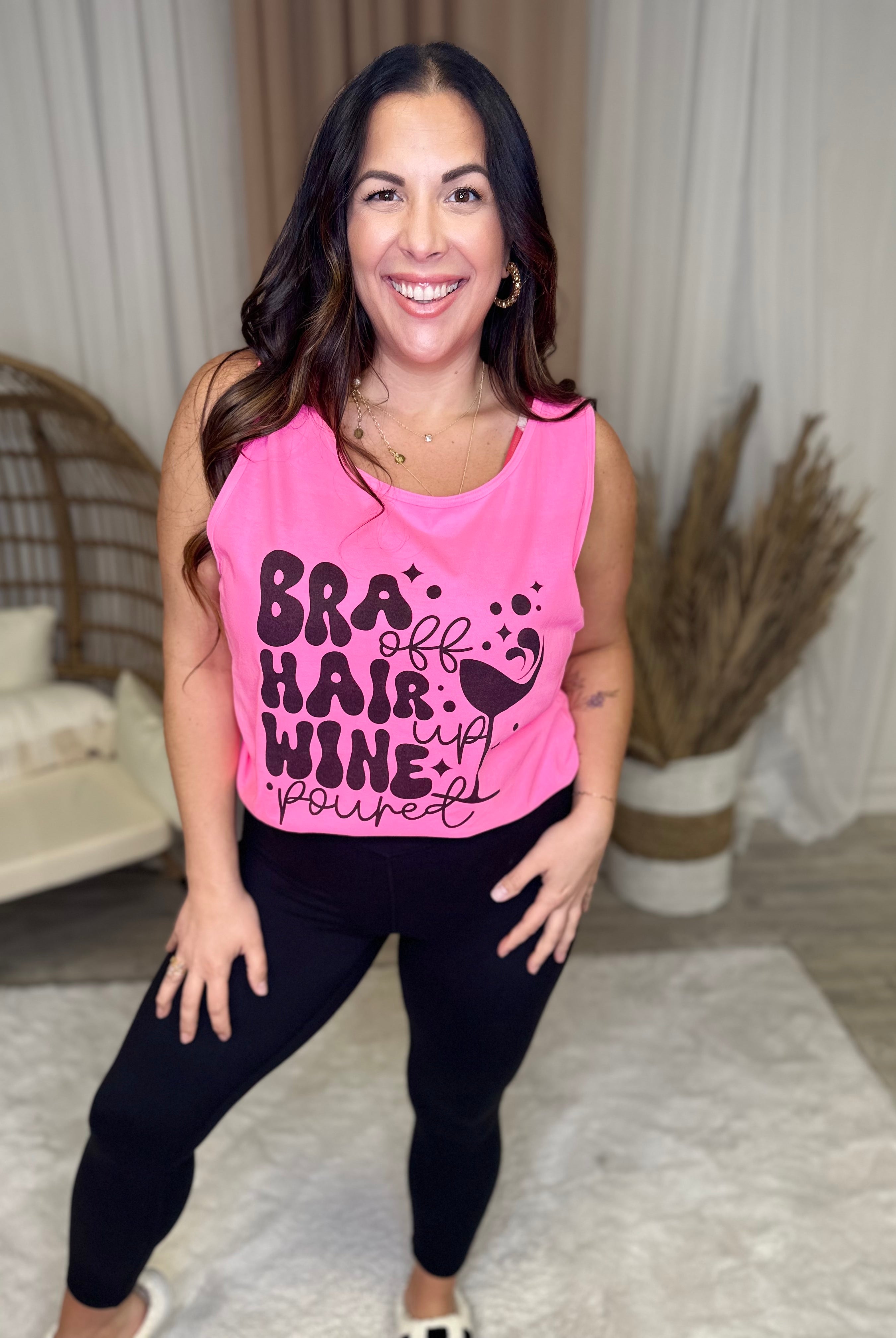 Hair Up Graphic Tank-130 Graphic Tees-Heathered Boho-Heathered Boho Boutique, Women's Fashion and Accessories in Palmetto, FL