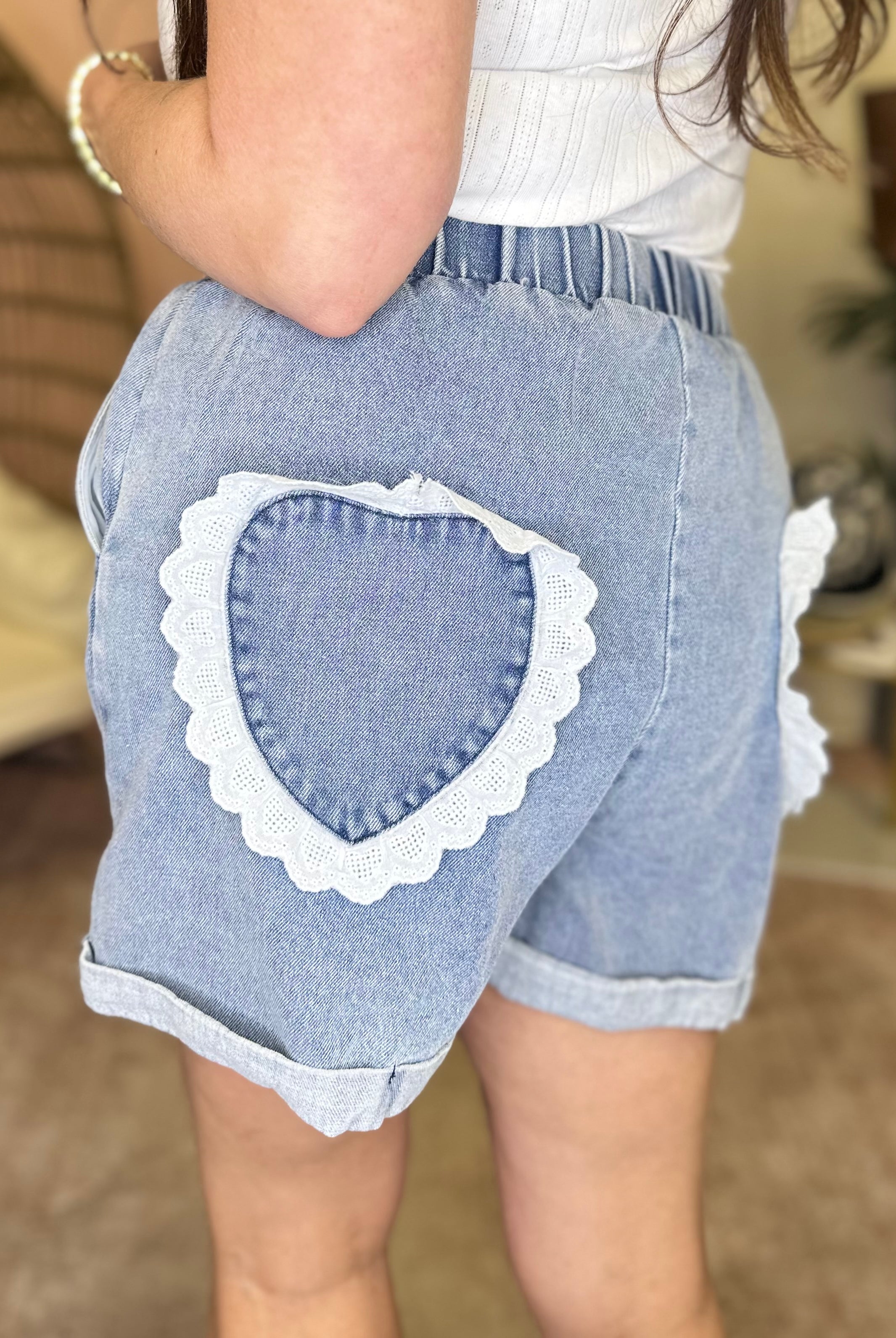 Cupid's Shorts-160 shorts-Davi & Dani-Heathered Boho Boutique, Women's Fashion and Accessories in Palmetto, FL