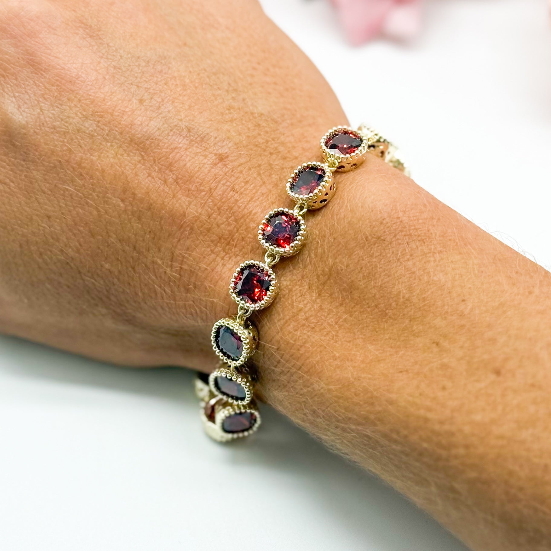 Attention Getting Tennis Bracelet-310 Jewelry-Millenx Accessories, LLC.-Heathered Boho Boutique, Women's Fashion and Accessories in Palmetto, FL