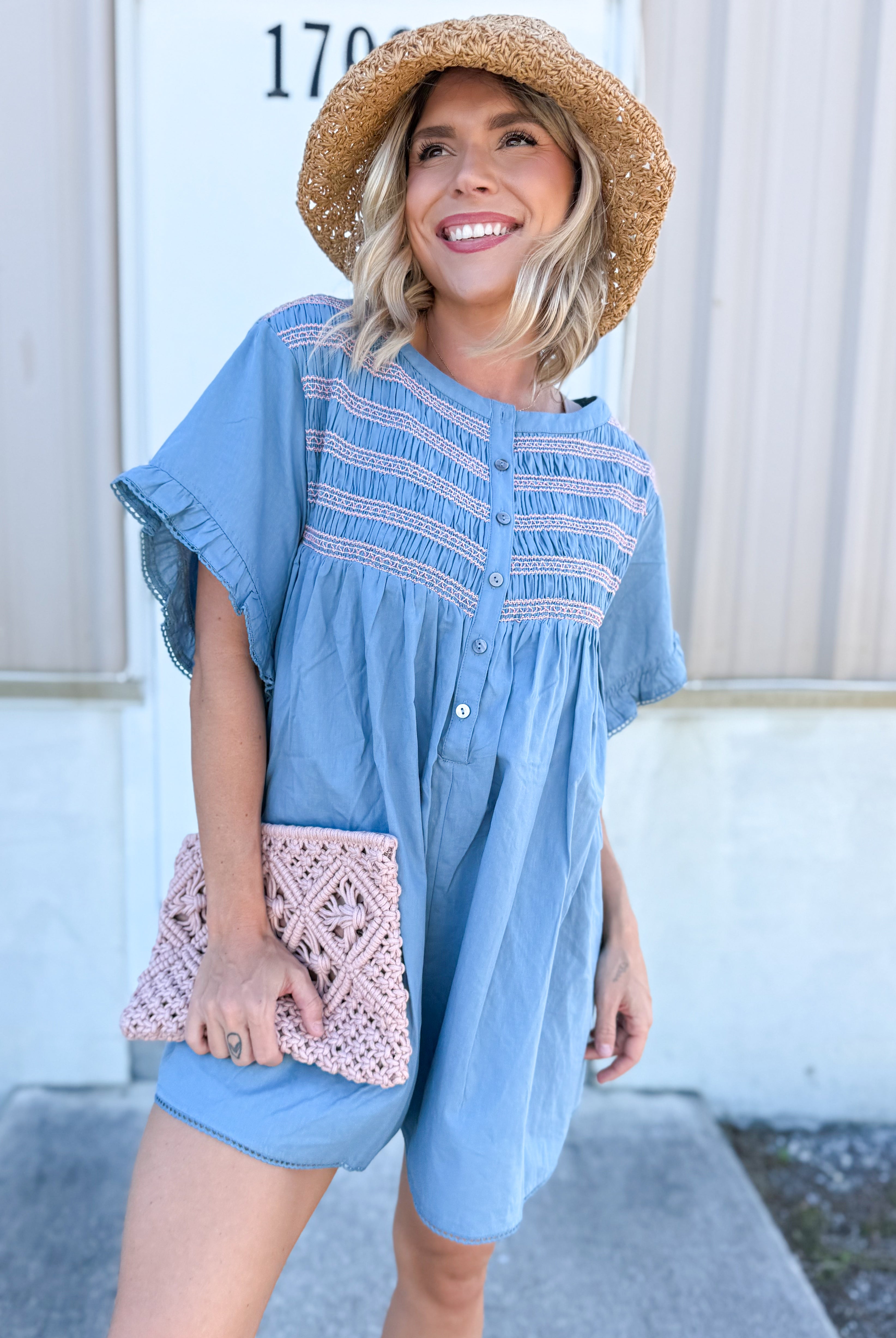 Ladylike Romper-230 DRESSES/JUMPSUITS/ROMPERS-Veveret-Heathered Boho Boutique, Women's Fashion and Accessories in Palmetto, FL