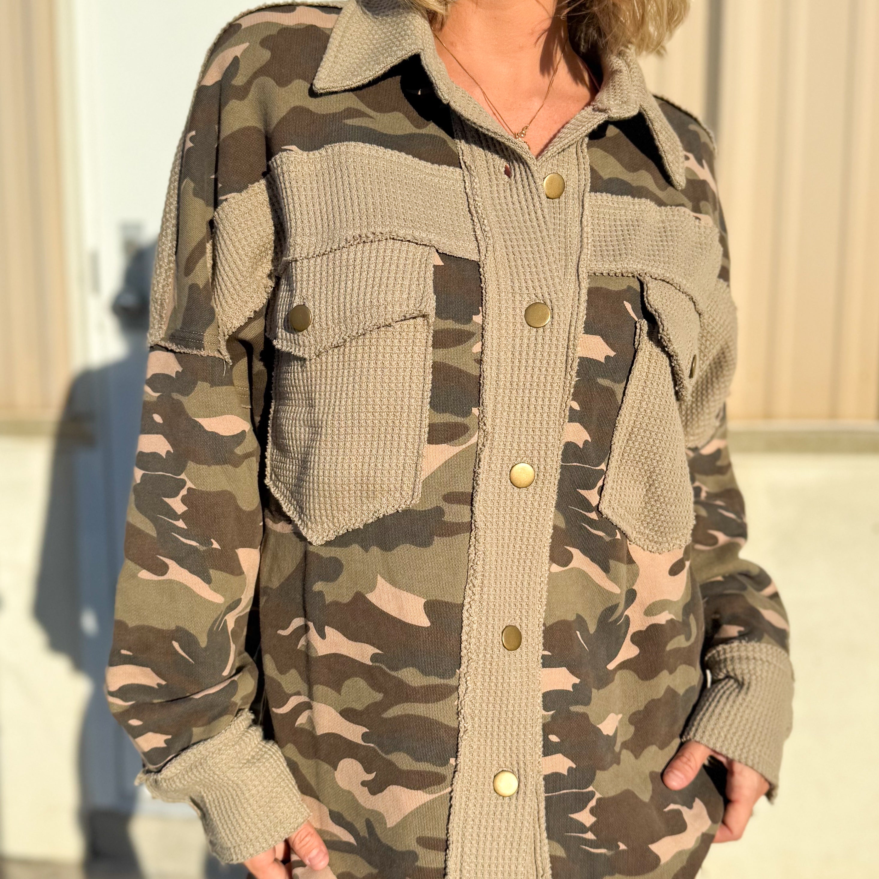 Scout's Honor Shacket-200 JACKETS/SHACKETS-Davi & Dani-Heathered Boho Boutique, Women's Fashion and Accessories in Palmetto, FL