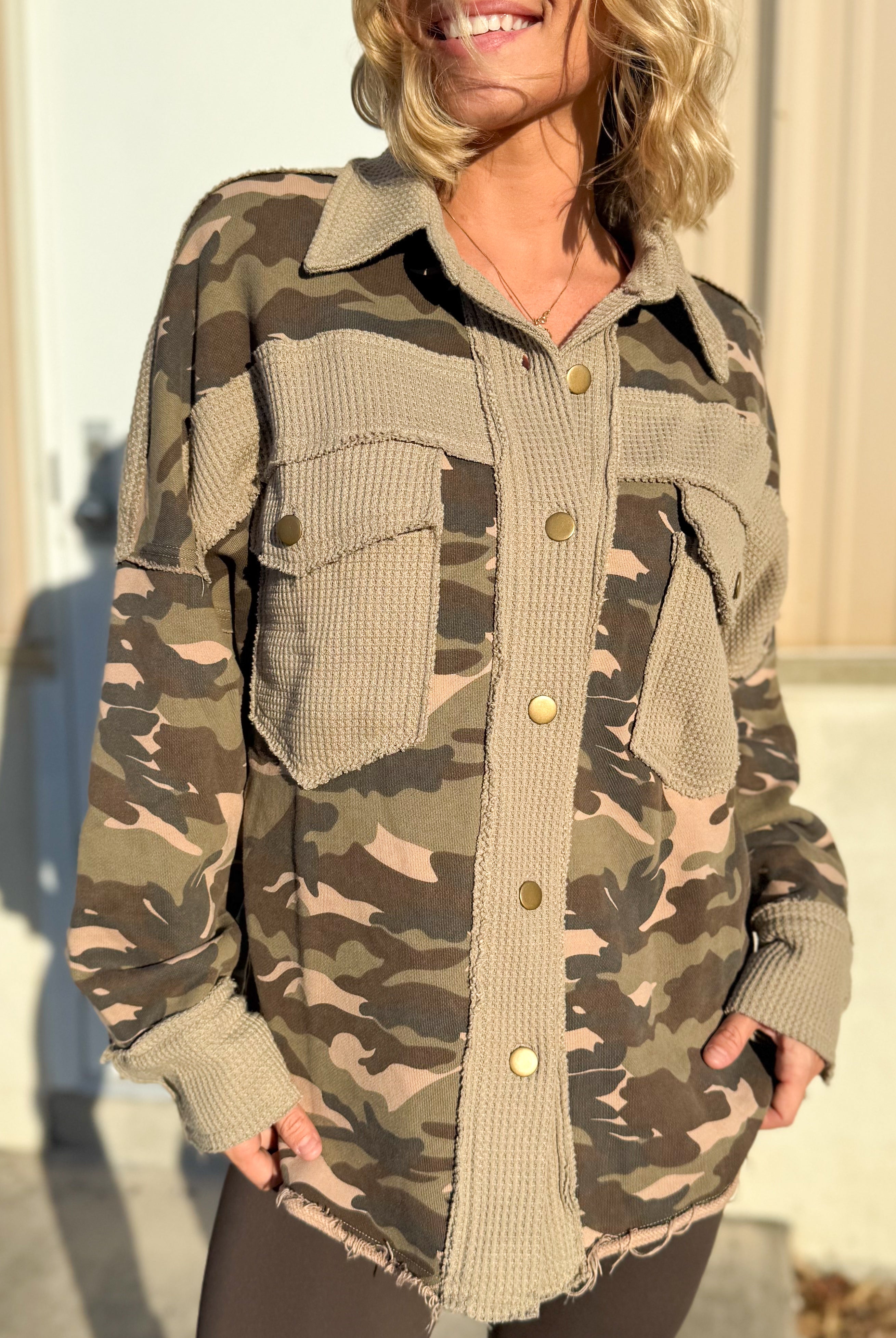 Scout's Honor Shacket-200 JACKETS/SHACKETS-Davi & Dani-Heathered Boho Boutique, Women's Fashion and Accessories in Palmetto, FL