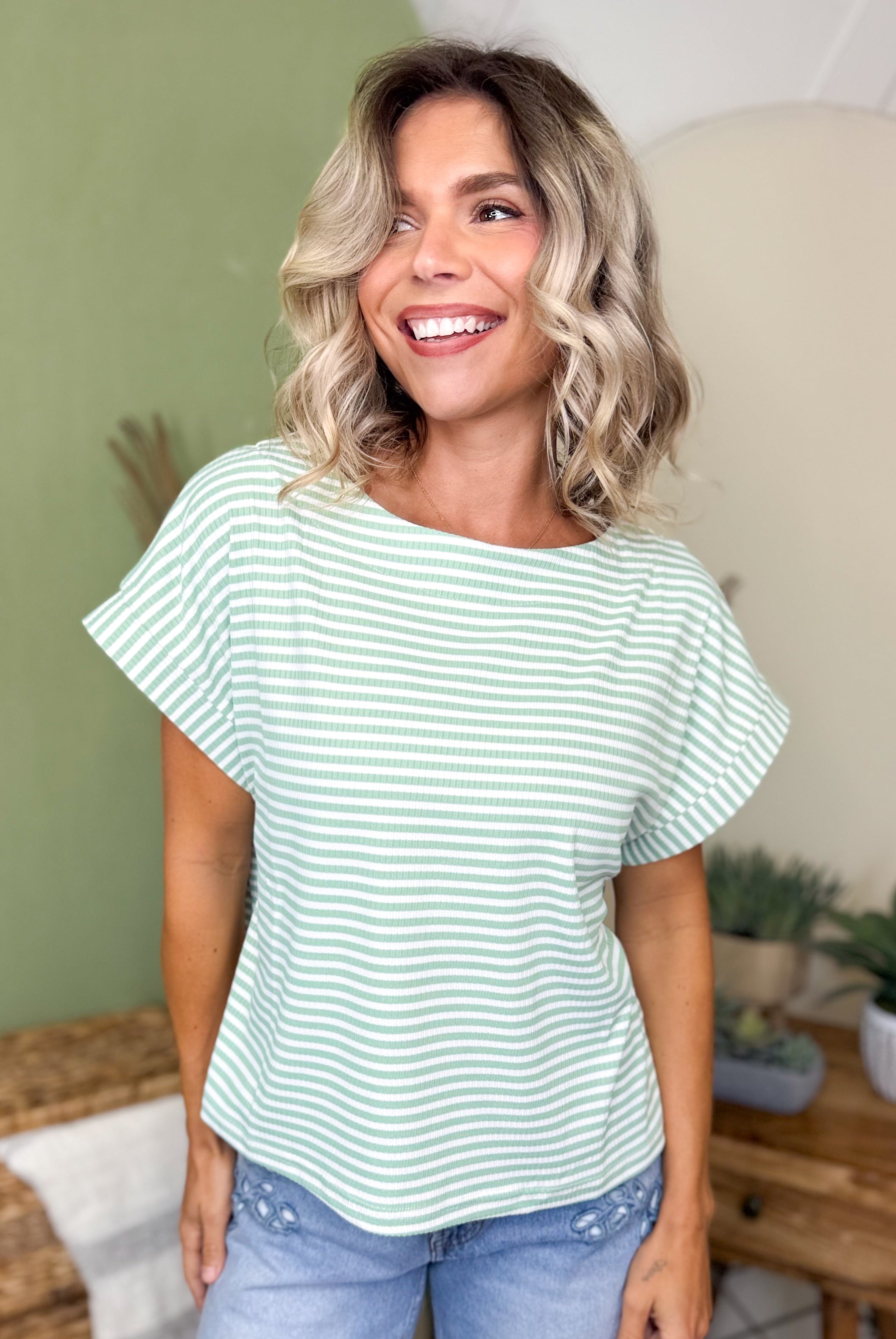 Layla Top-110 SHORT SLEEVE TOP-POLAGRAM-Heathered Boho Boutique, Women's Fashion and Accessories in Palmetto, FL