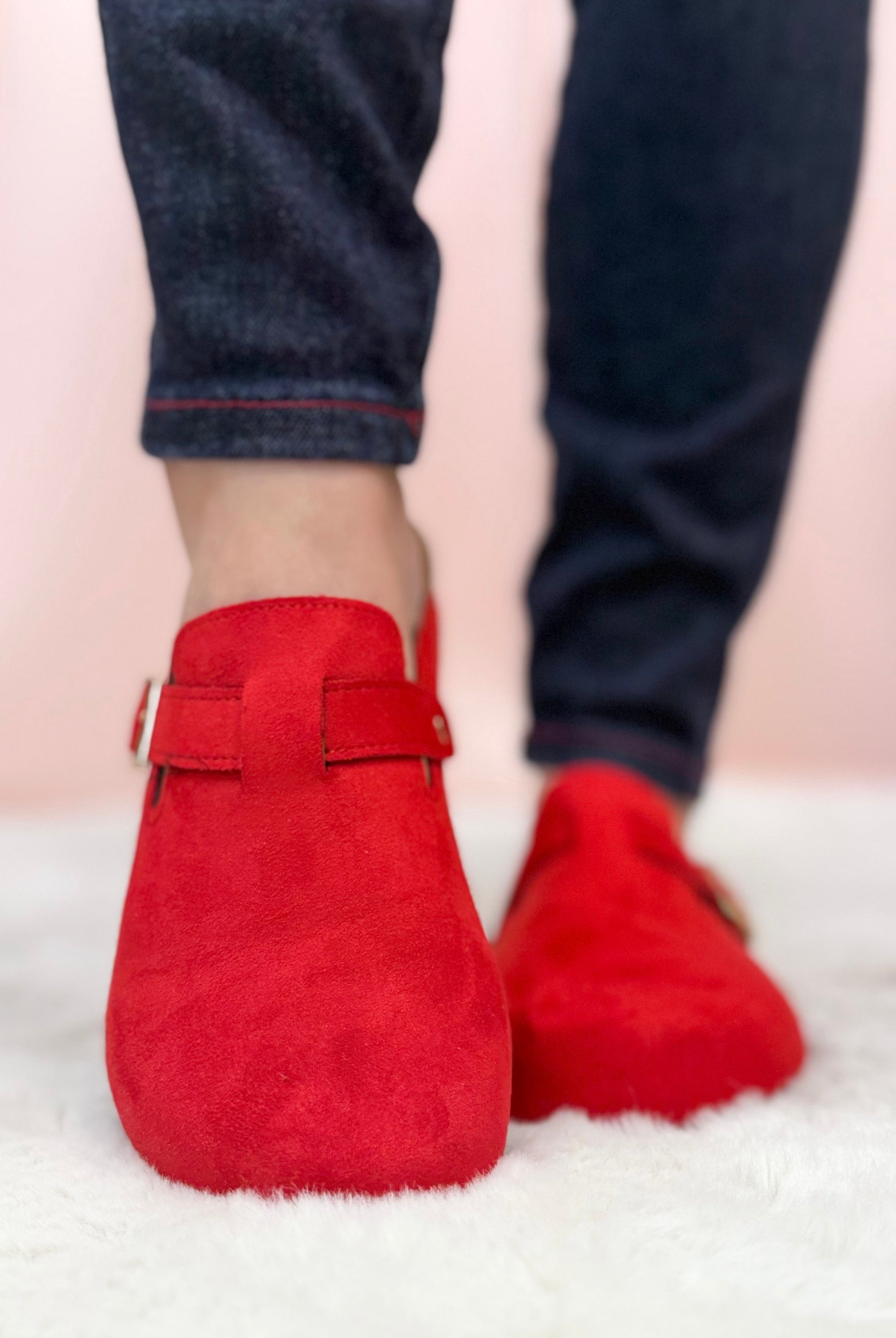 Ace Slip Ons- Red Suede-350 SHOES-OLEM SHOE-Heathered Boho Boutique, Women's Fashion and Accessories in Palmetto, FL