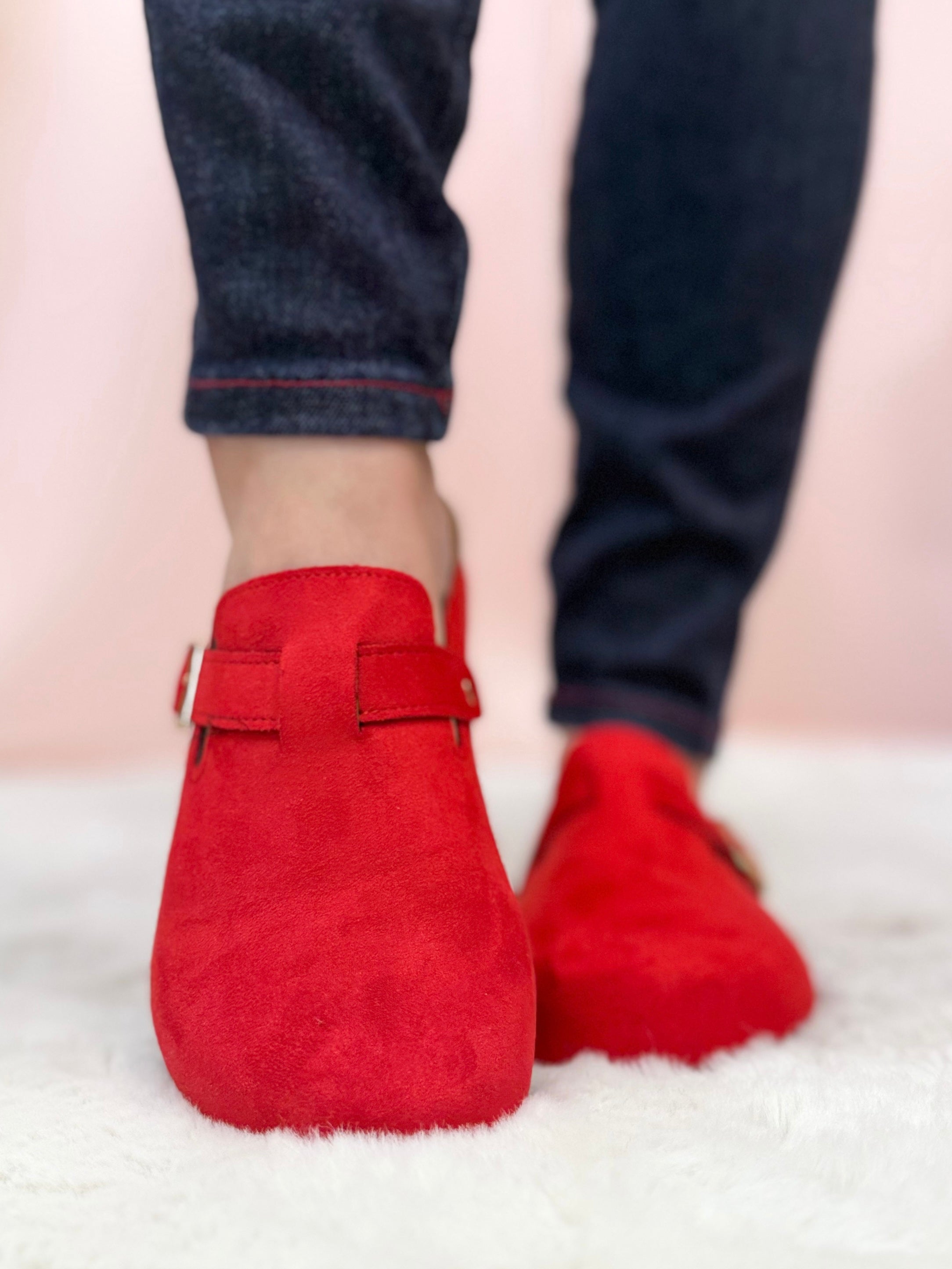 Ace Slip Ons- Red Suede-350 SHOES-OLEM SHOE-Heathered Boho Boutique, Women's Fashion and Accessories in Palmetto, FL