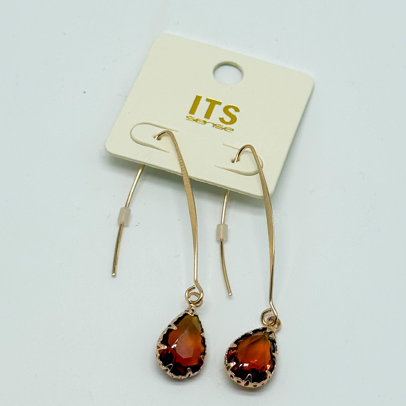 Glass Teardrop Long Earrings-310 Jewelry-RNK Jewelry-Heathered Boho Boutique, Women's Fashion and Accessories in Palmetto, FL