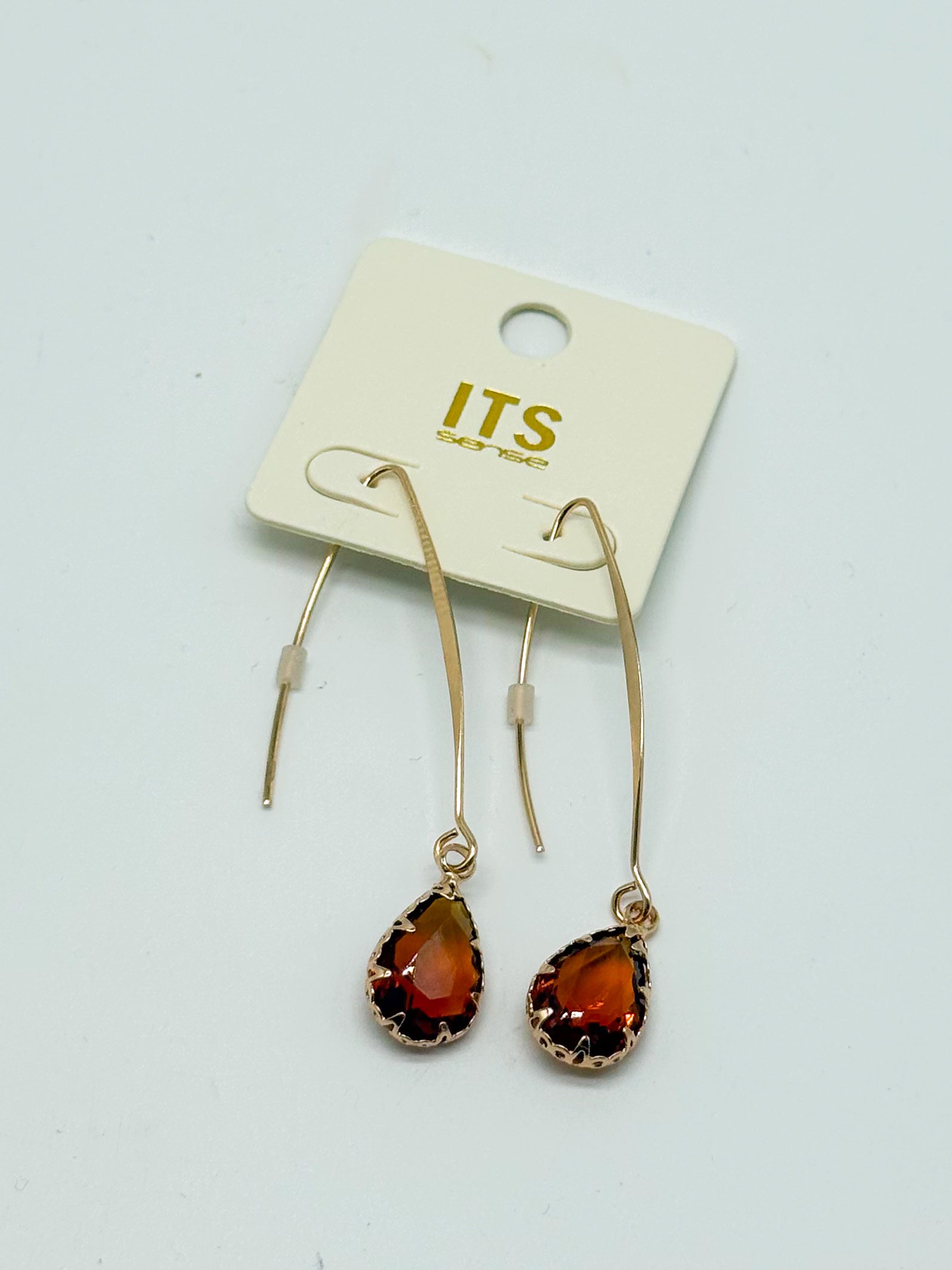 Glass Teardrop Long Earrings-310 Jewelry-RNK Jewelry-Heathered Boho Boutique, Women's Fashion and Accessories in Palmetto, FL