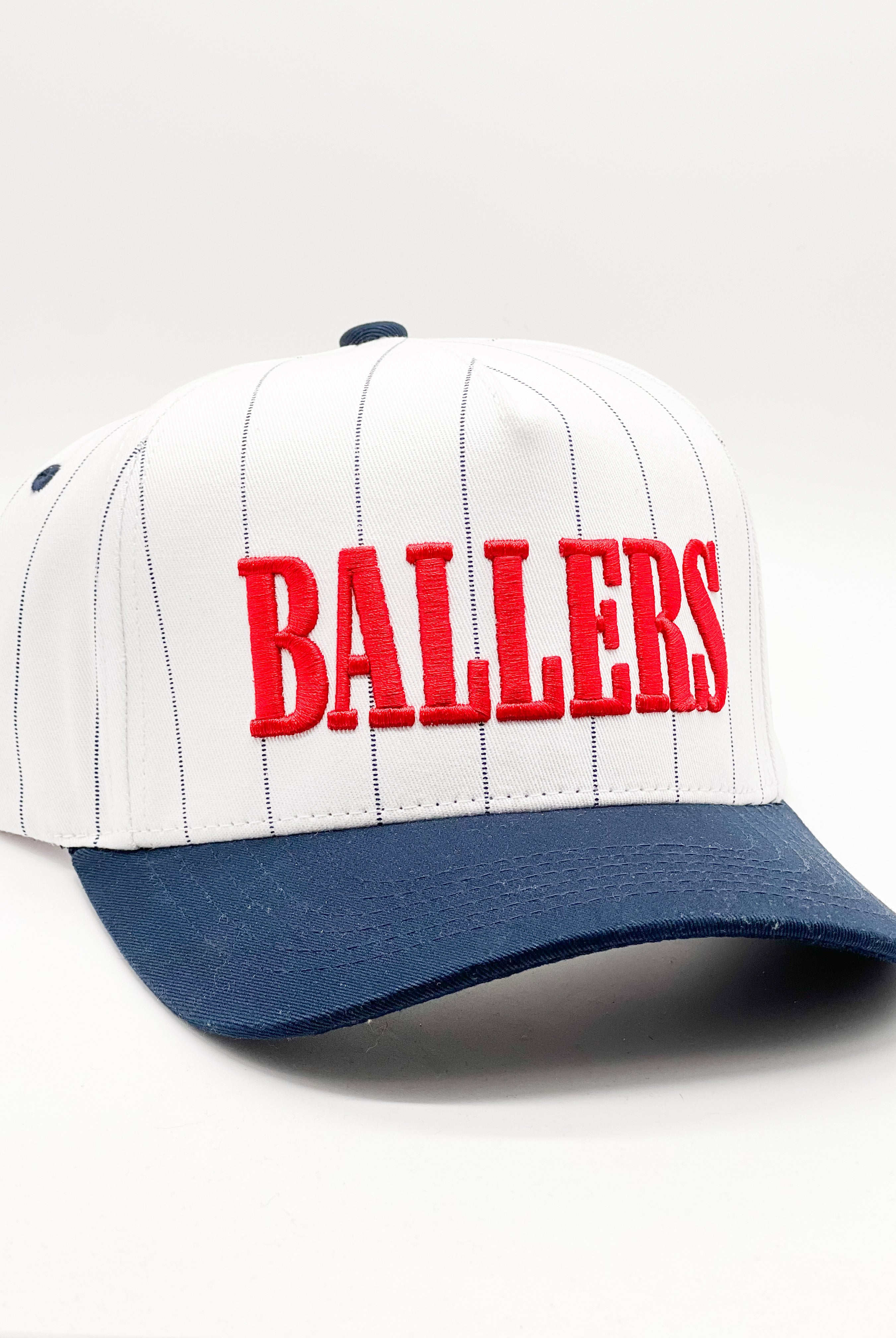 PREORDER: BALLERS Stripe Pattern Trucker Cap-330 Headwear-HANA-Heathered Boho Boutique, Women's Fashion and Accessories in Palmetto, FL