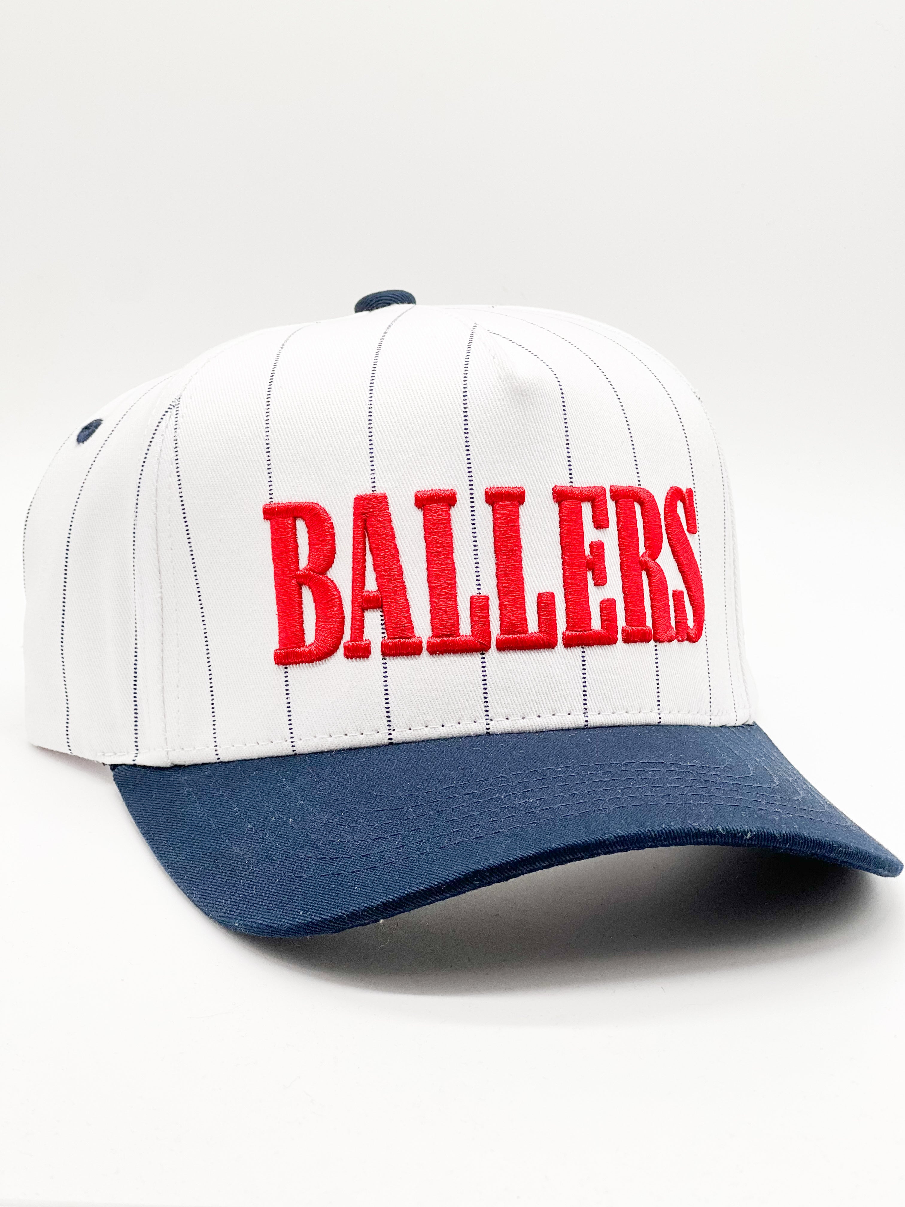 PREORDER: BALLERS Stripe Pattern Trucker Cap-330 Headwear-HANA-Heathered Boho Boutique, Women's Fashion and Accessories in Palmetto, FL